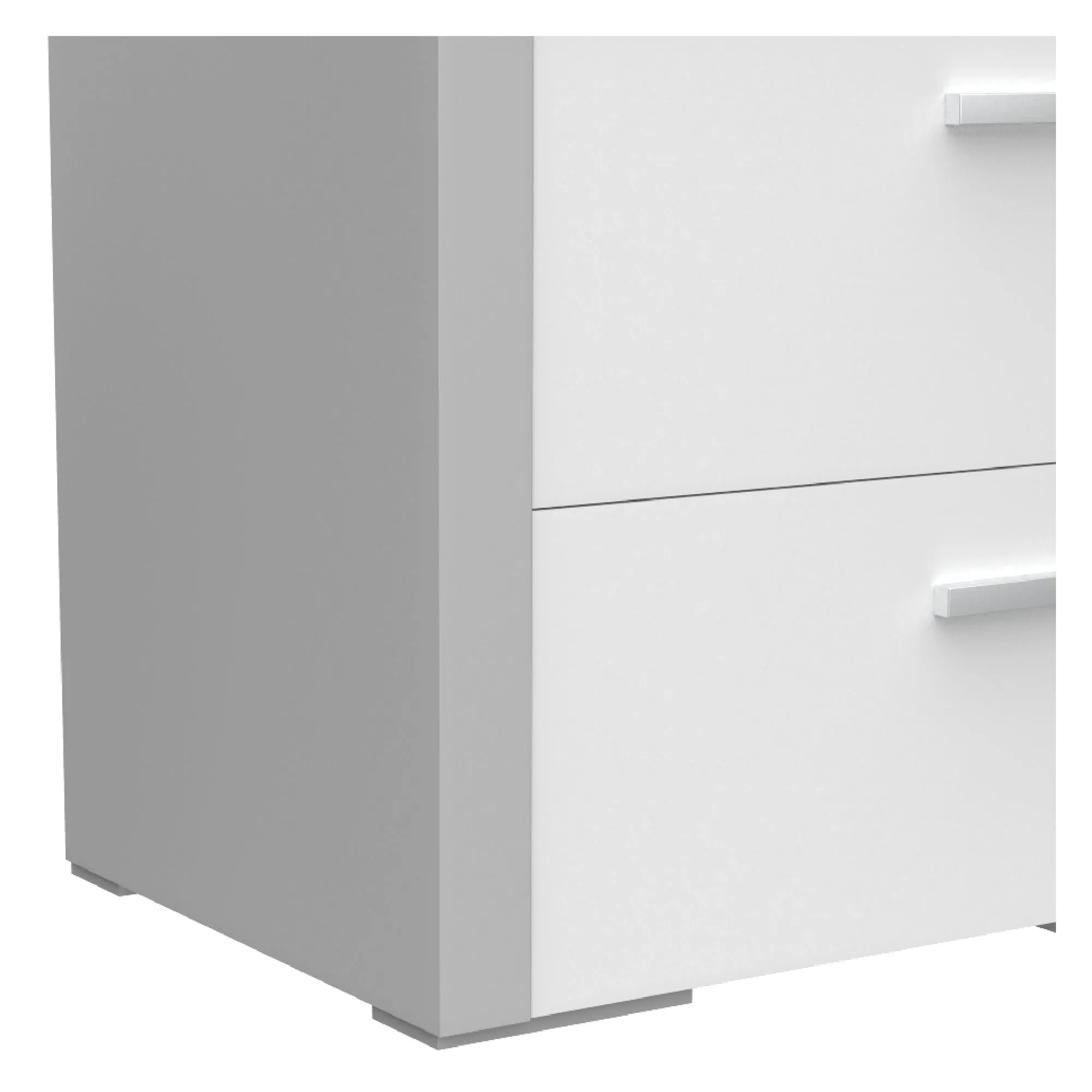 Gabriella left 2 drawer night table storage home decor, light grey & white