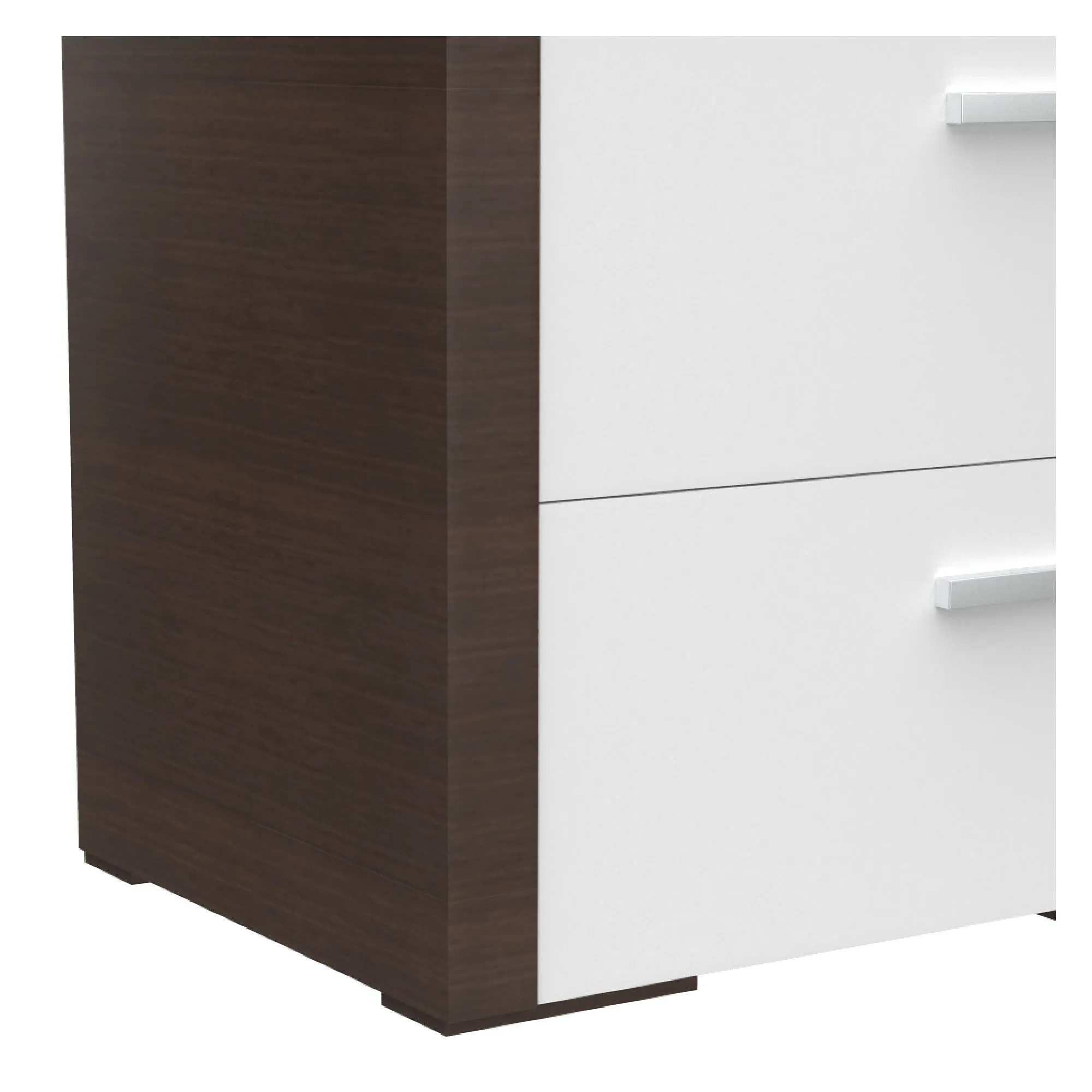 Gabriella right night table for bedroom decoration, white & walnut