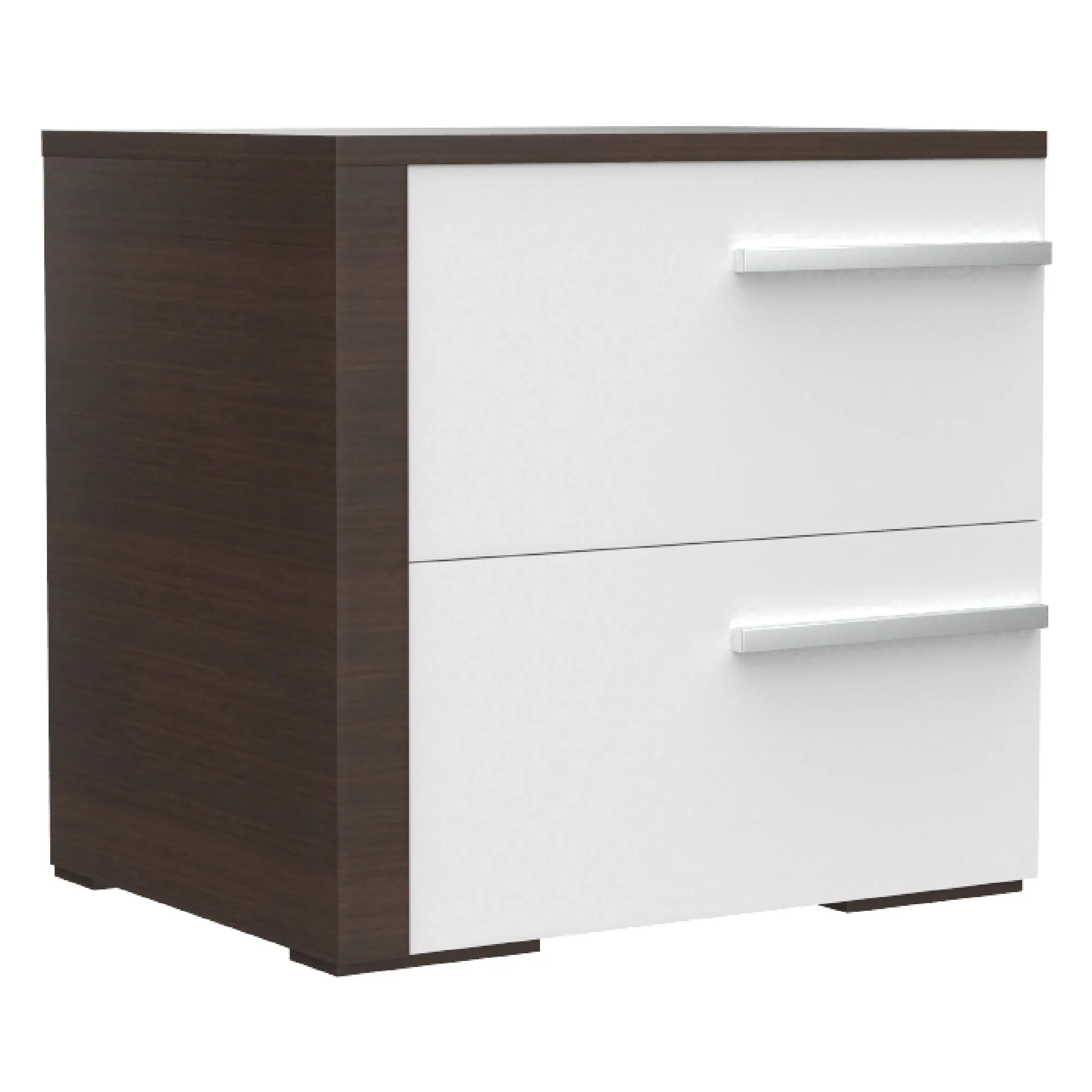 Gabriella right night table for bedroom decoration, white & walnut