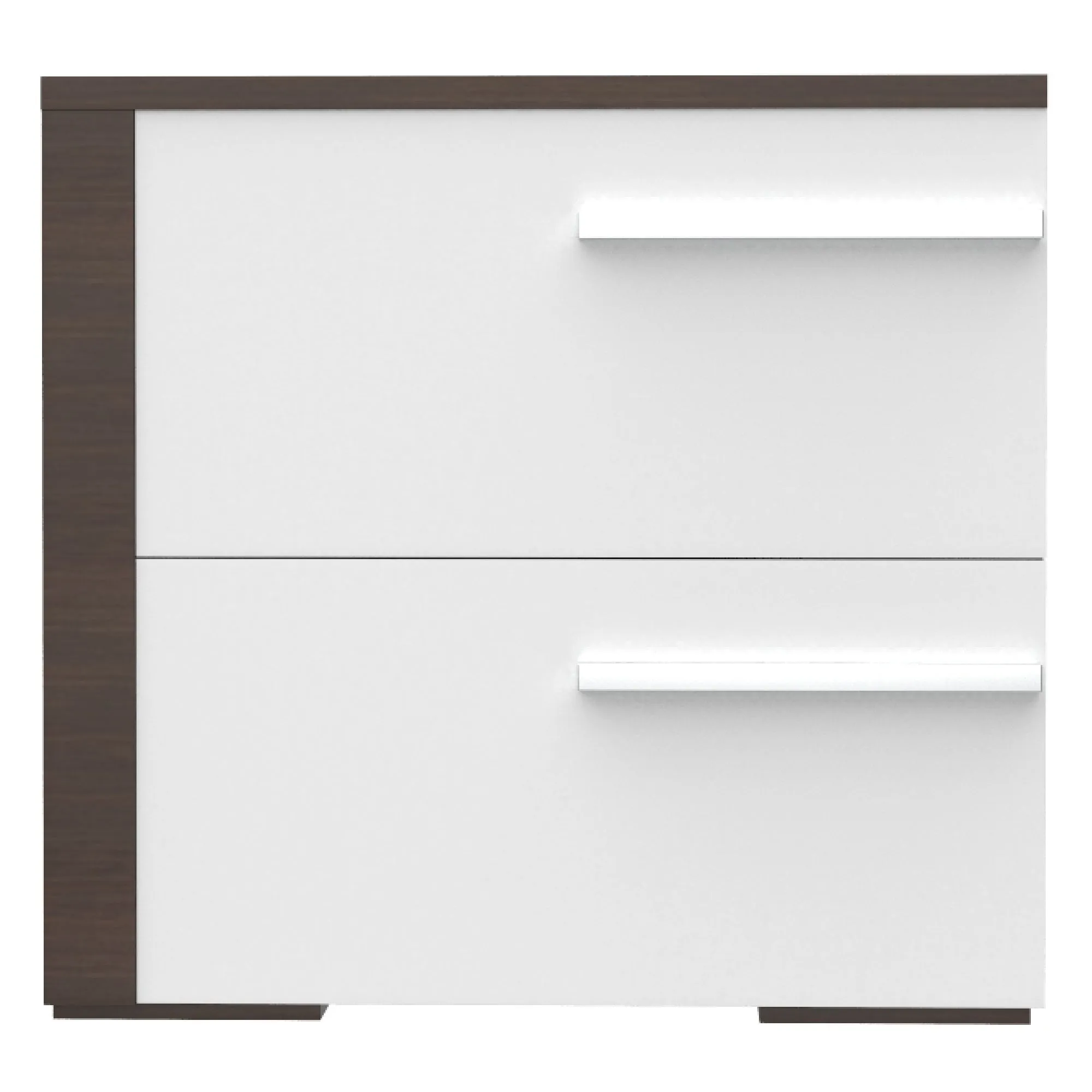 Gabriella right night table for bedroom decoration, white & walnut