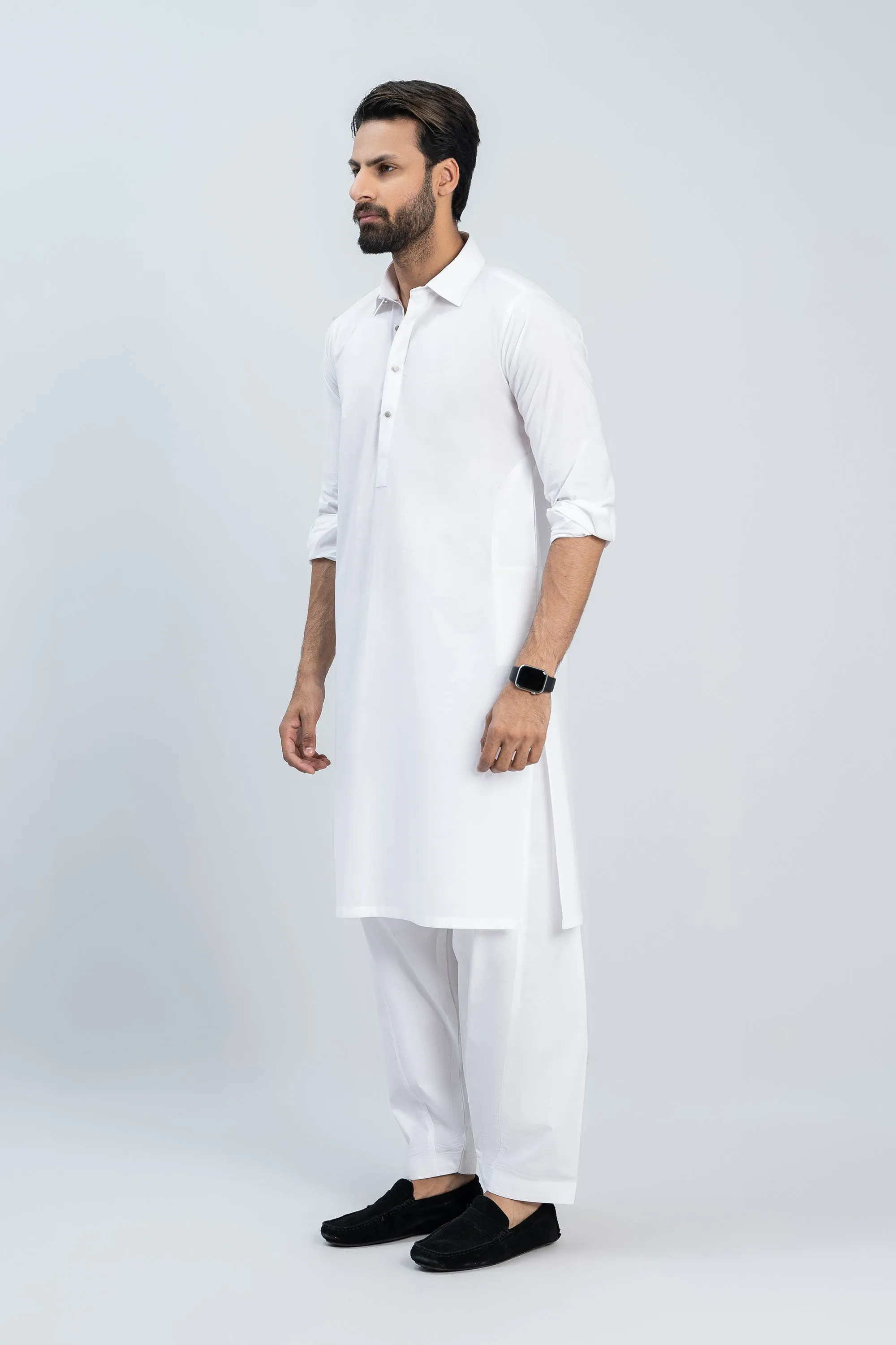 Gents Cotton White shalwar kameez