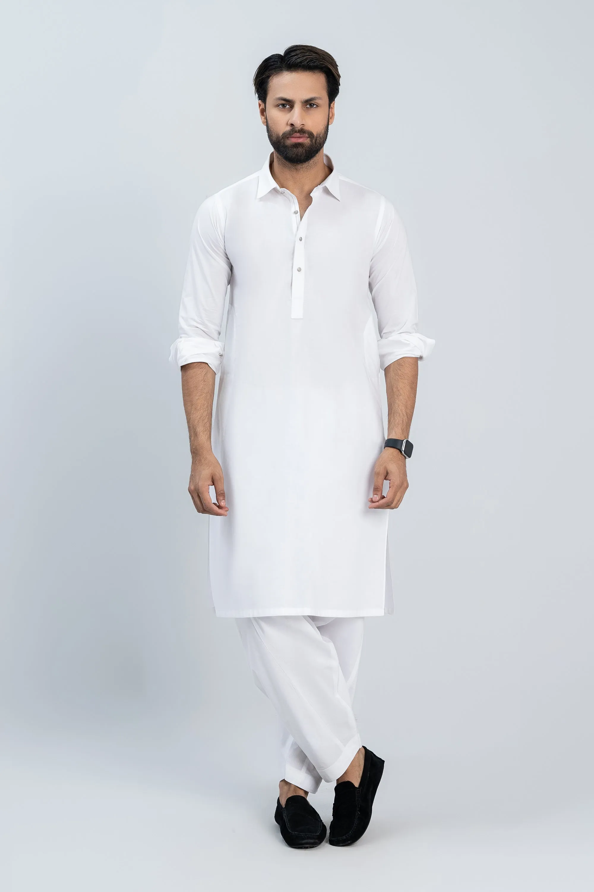 Gents Cotton White shalwar kameez