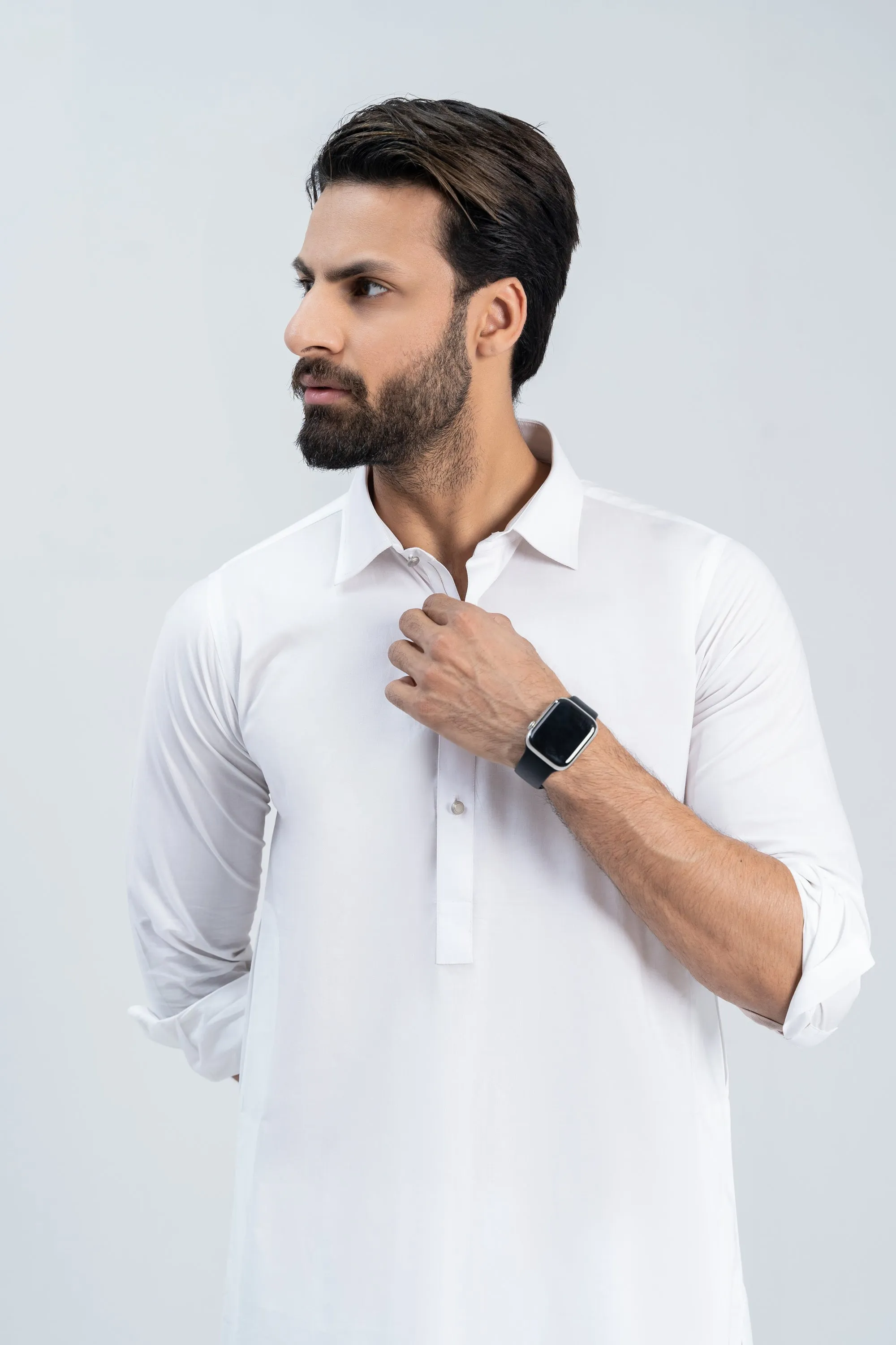 Gents Cotton White shalwar kameez