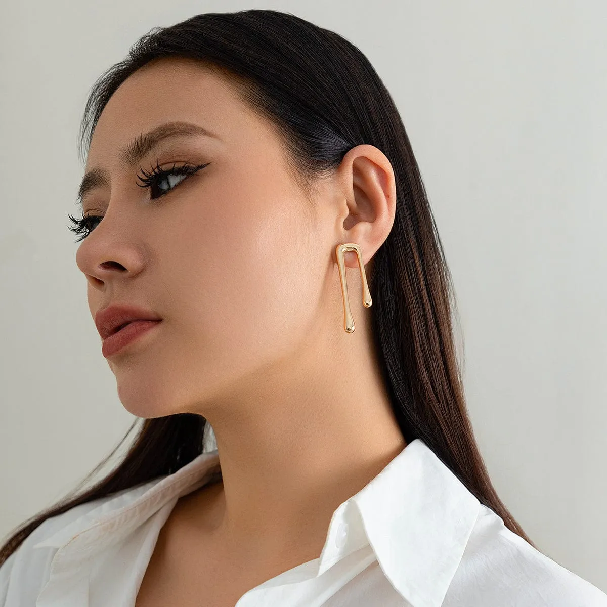 Geometric Glossy Flow Waterdrop Earrings
