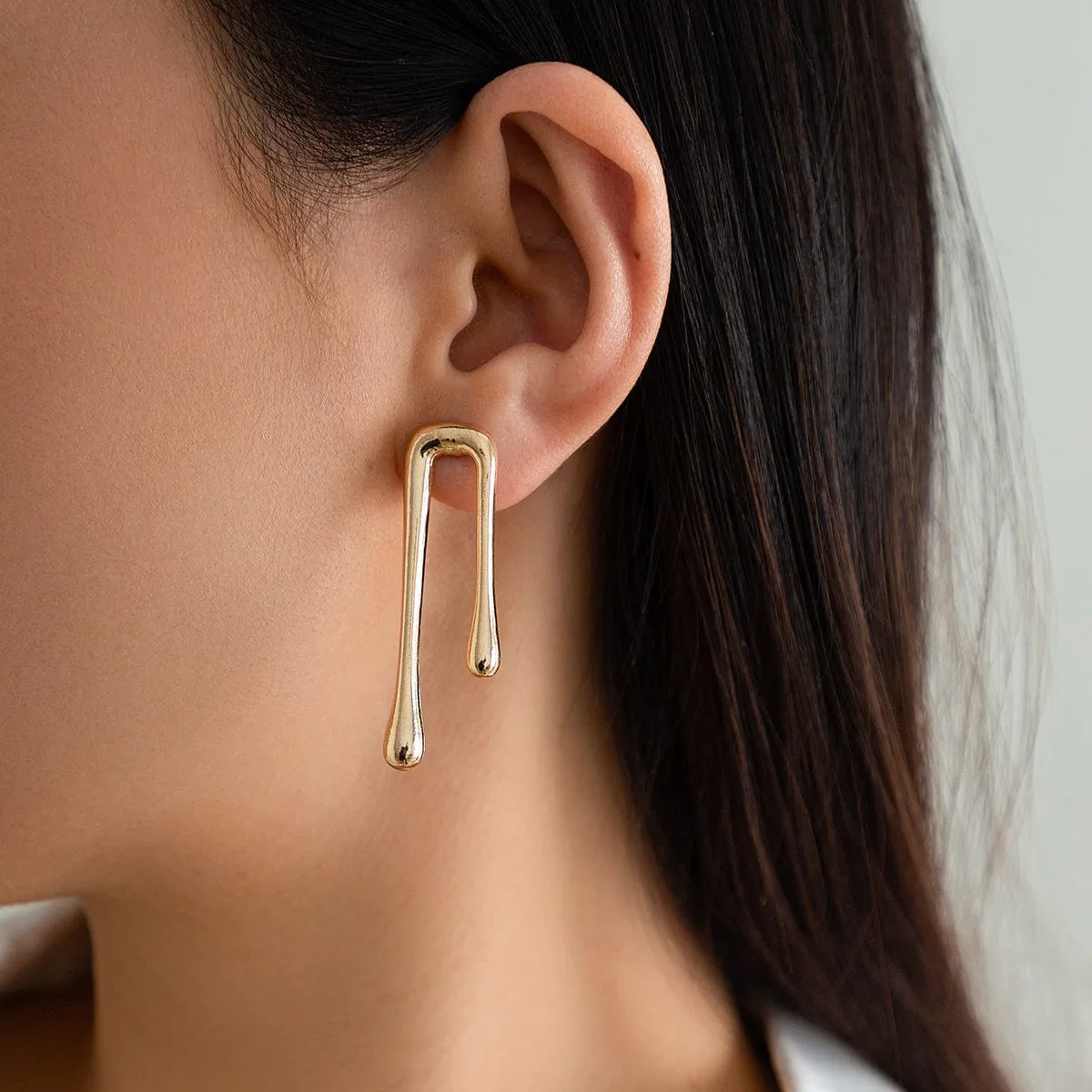 Geometric Glossy Flow Waterdrop Earrings