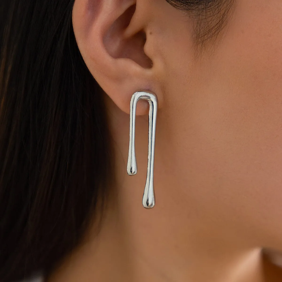 Geometric Glossy Flow Waterdrop Earrings