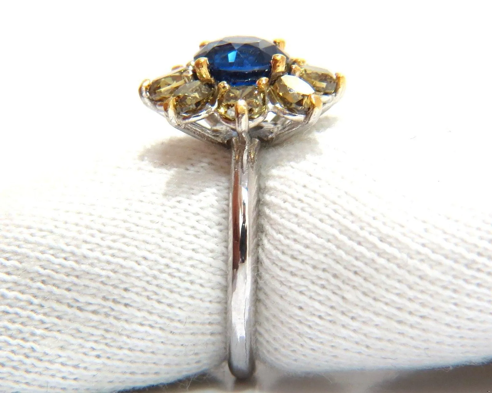 GIA Certified 3.16ct Natural Blue Sapphire Diamonds ring 14kt 10271