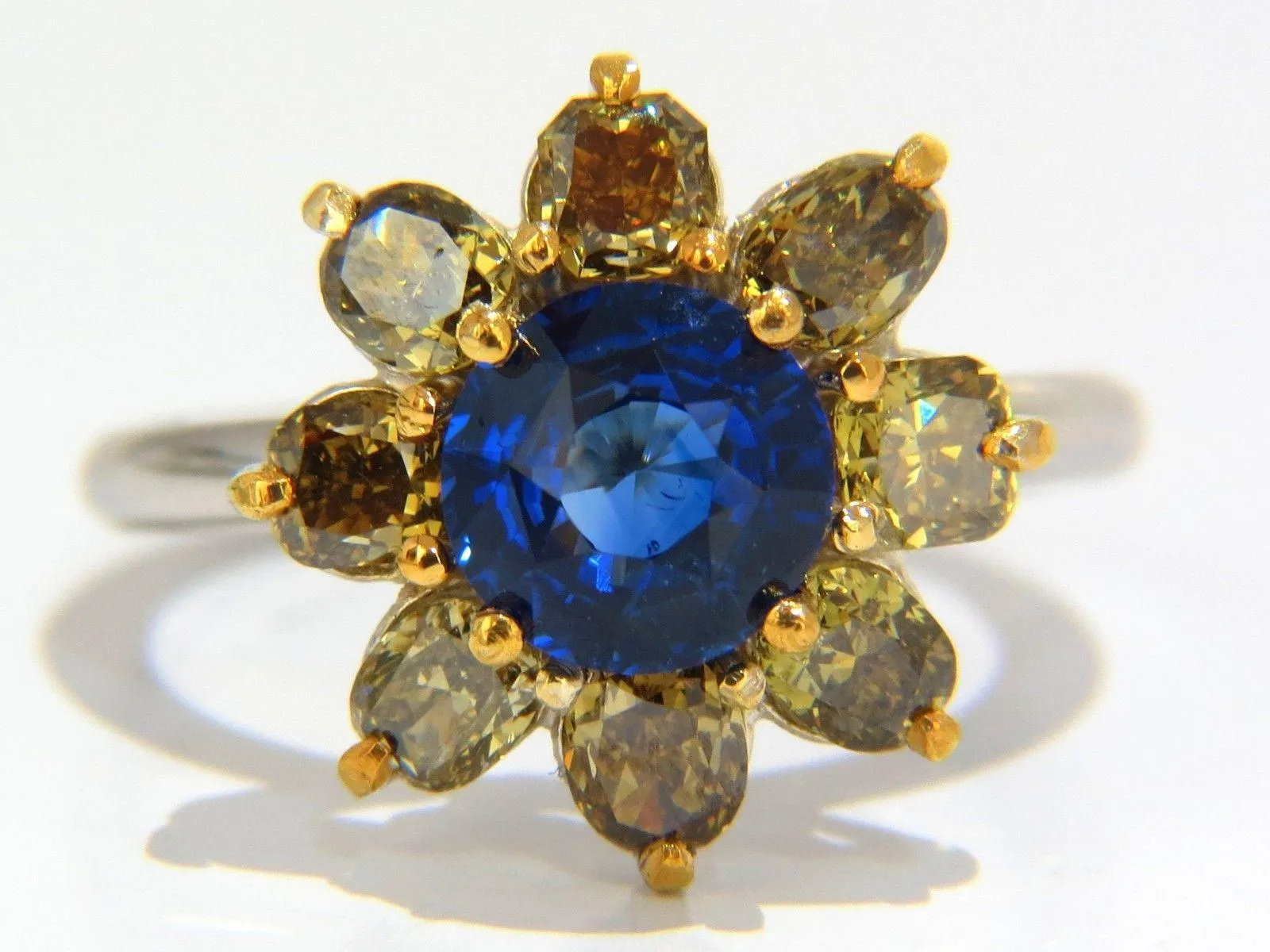 GIA Certified 3.16ct Natural Blue Sapphire Diamonds ring 14kt 10271