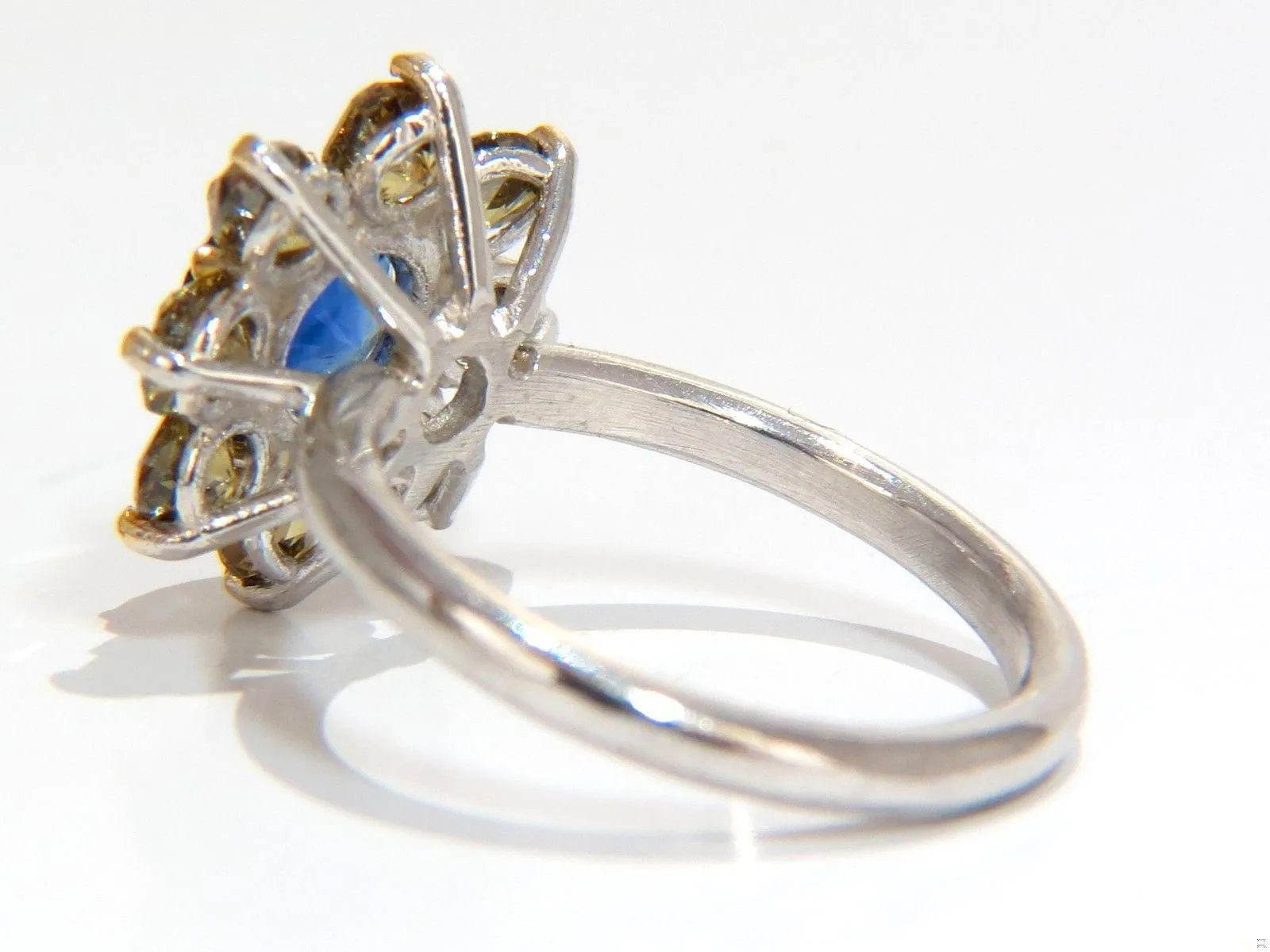 GIA Certified 3.16ct Natural Blue Sapphire Diamonds ring 14kt 10271