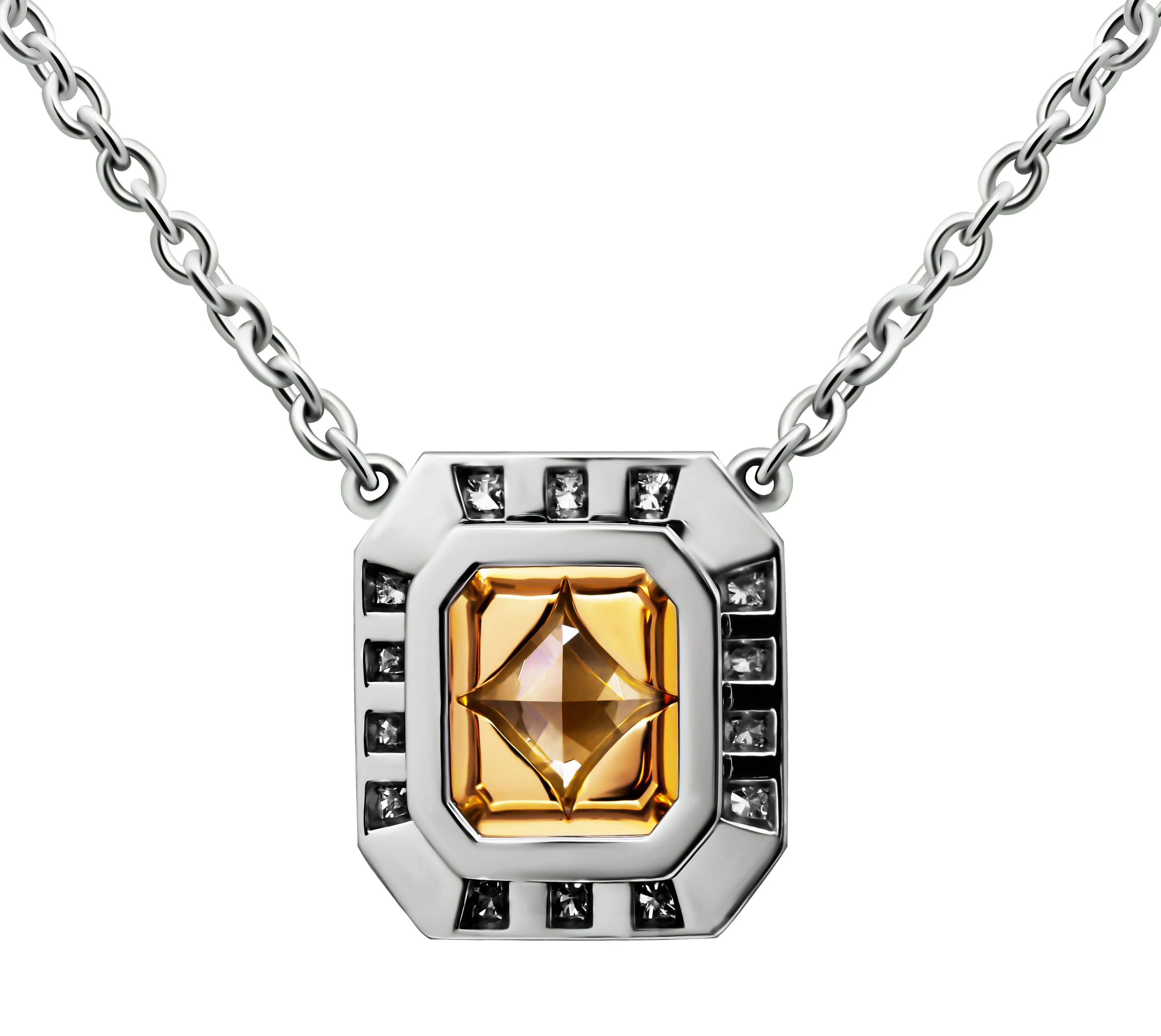 GIA Certified Halo Pendant with 4.02ct Fancy Light Yellow Diamond Radiant Cut