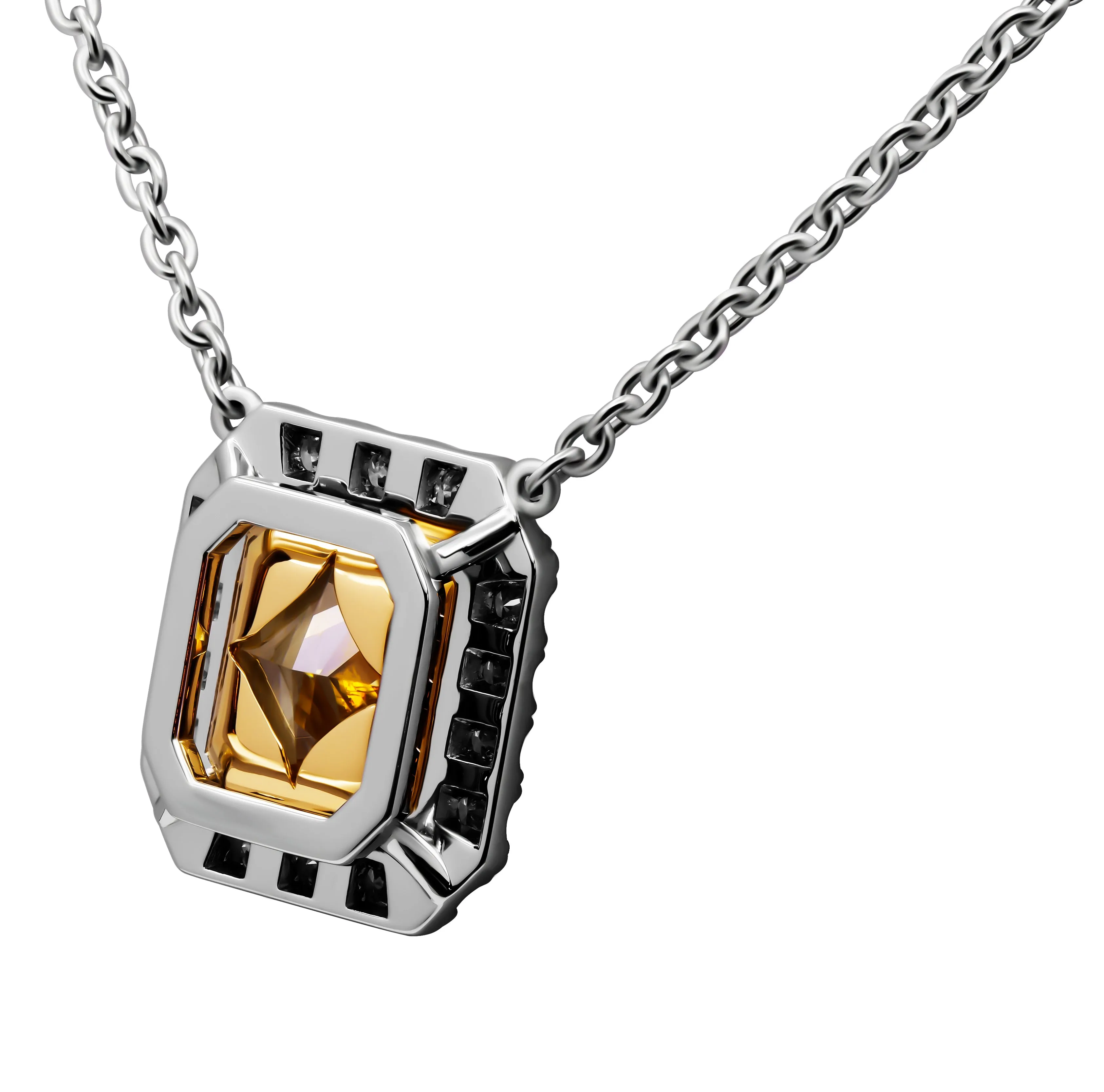 GIA Certified Halo Pendant with 4.02ct Fancy Light Yellow Diamond Radiant Cut