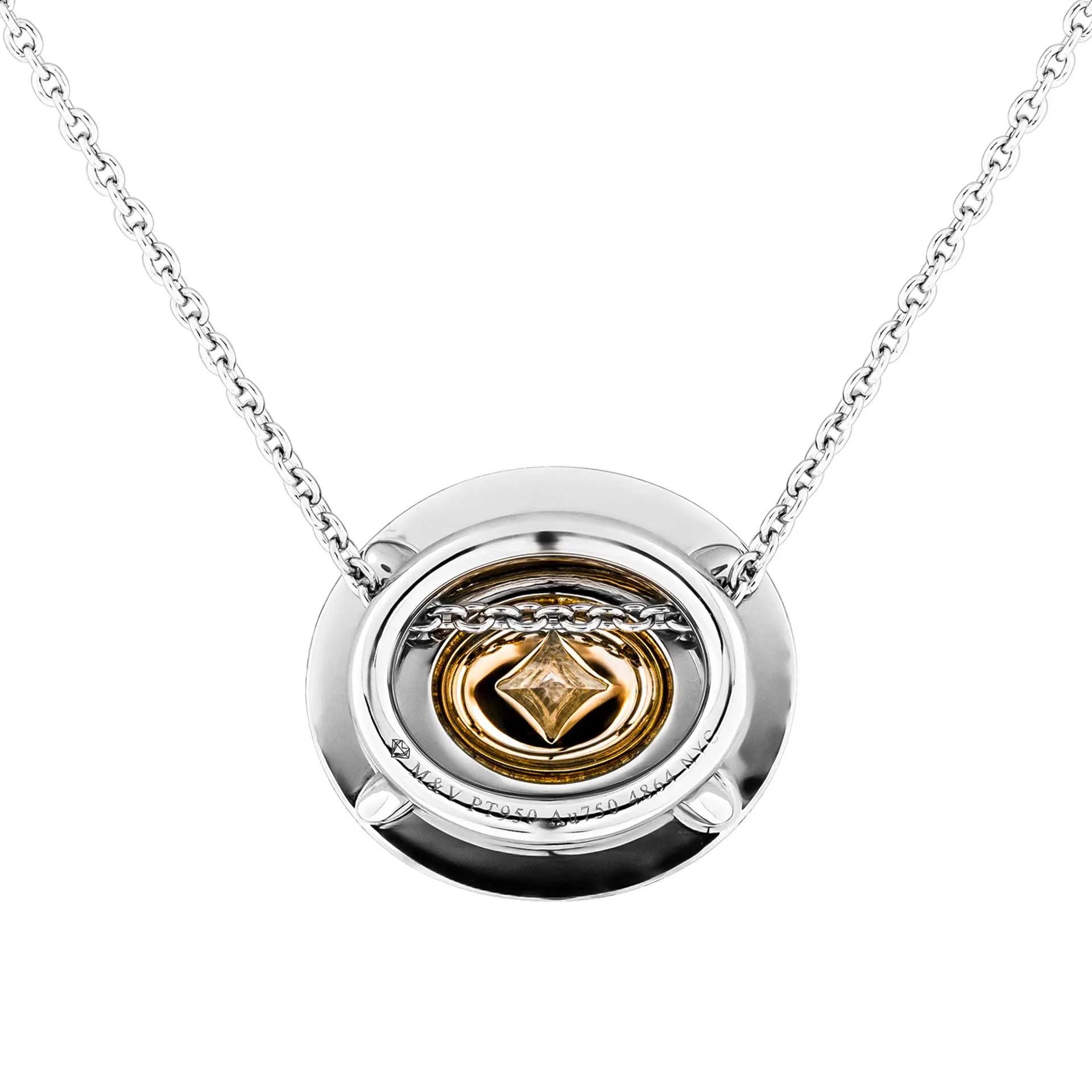 GIA Certified Oval Fancy Intense Yellow Diamond Pendant