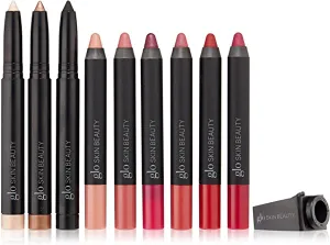 Glo Skin Beauty 10-Piece Lip and Eye Makeup Kit - Matte & Glossy Lip Crayons - Longwear Cream Eyeshadow - Leave Your Mark Box