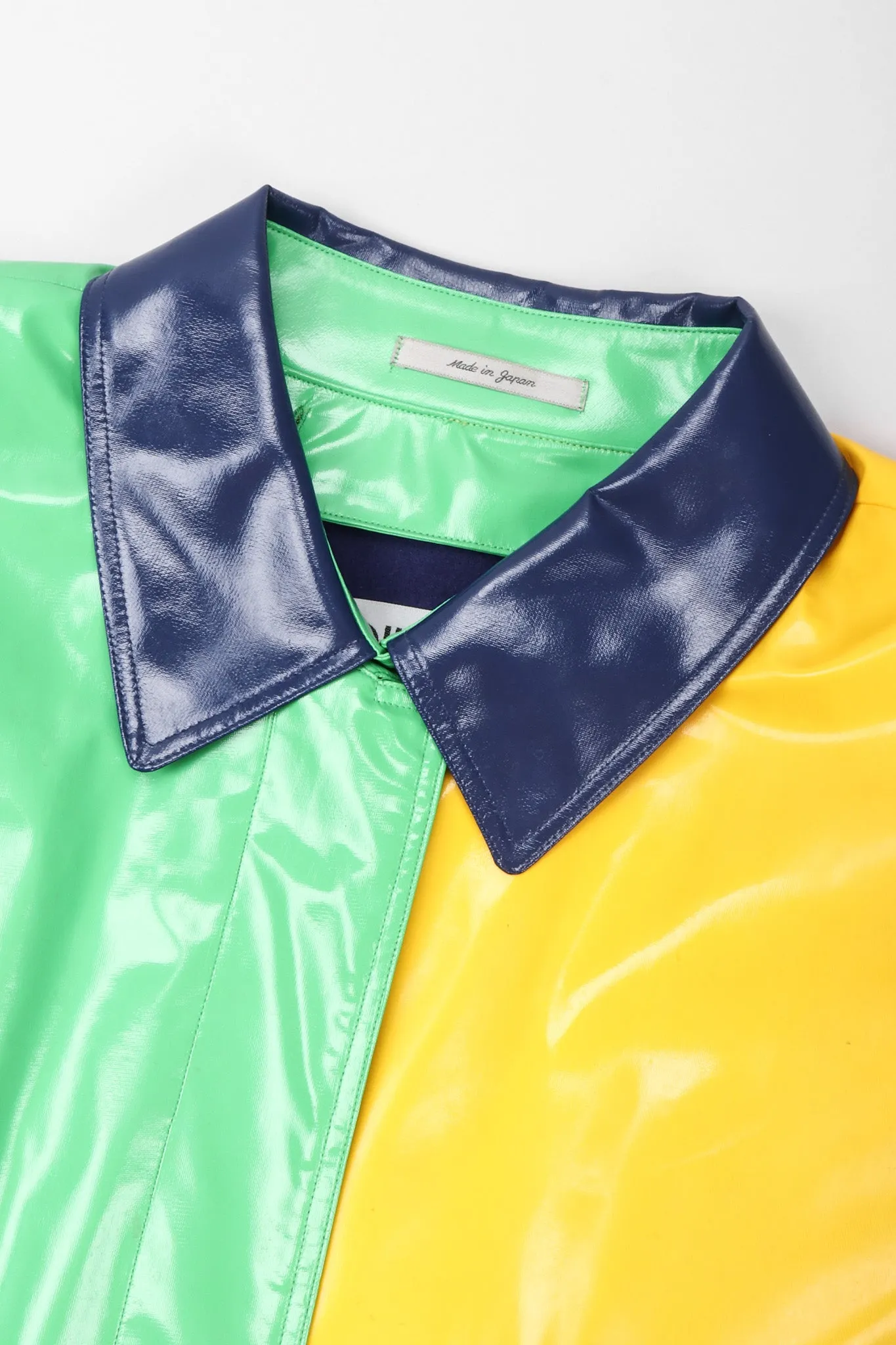 Glossy Colorblock Rain Coat
