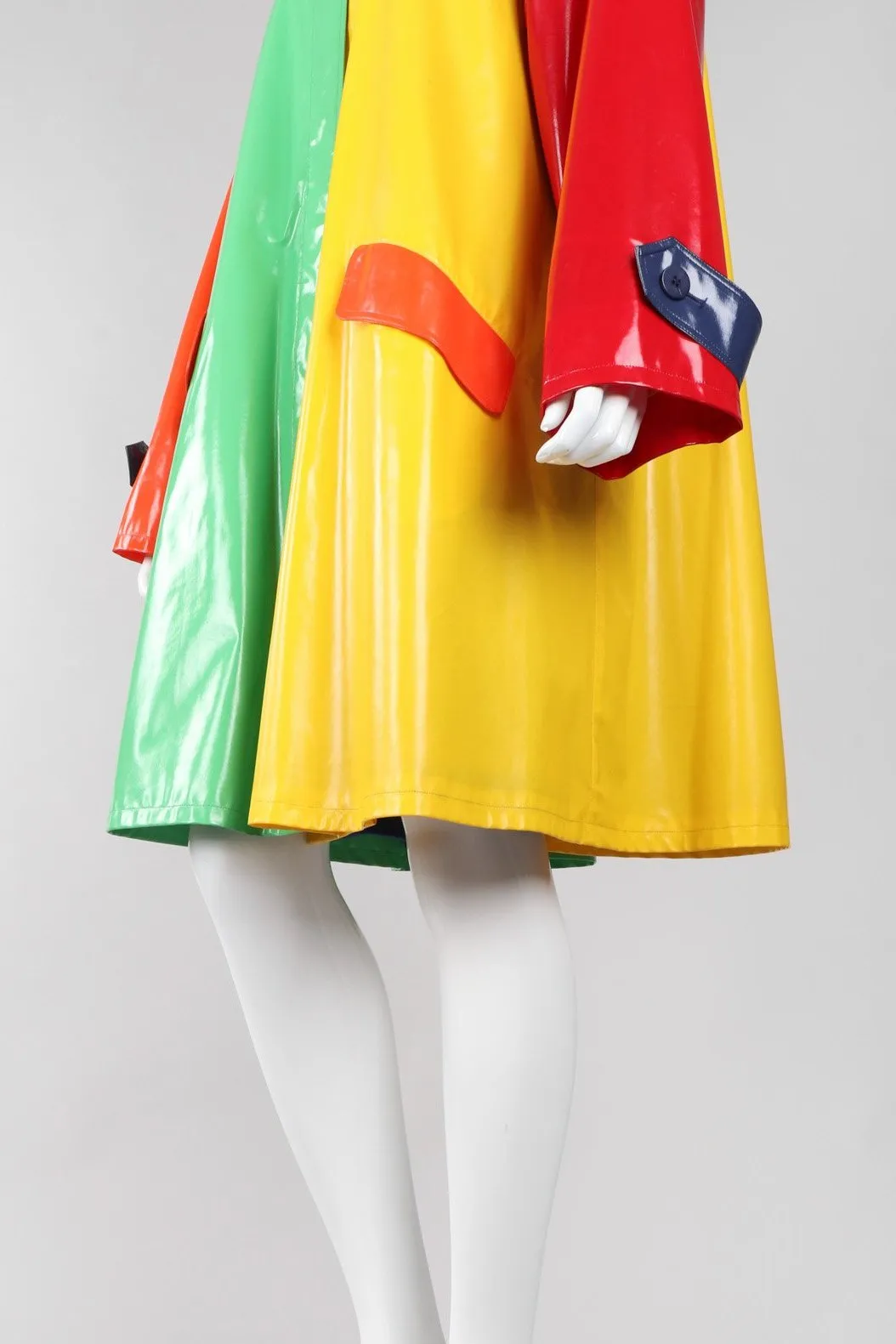 Glossy Colorblock Rain Coat