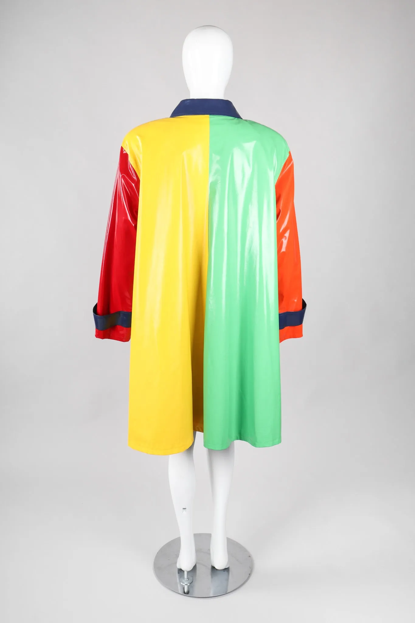 Glossy Colorblock Rain Coat