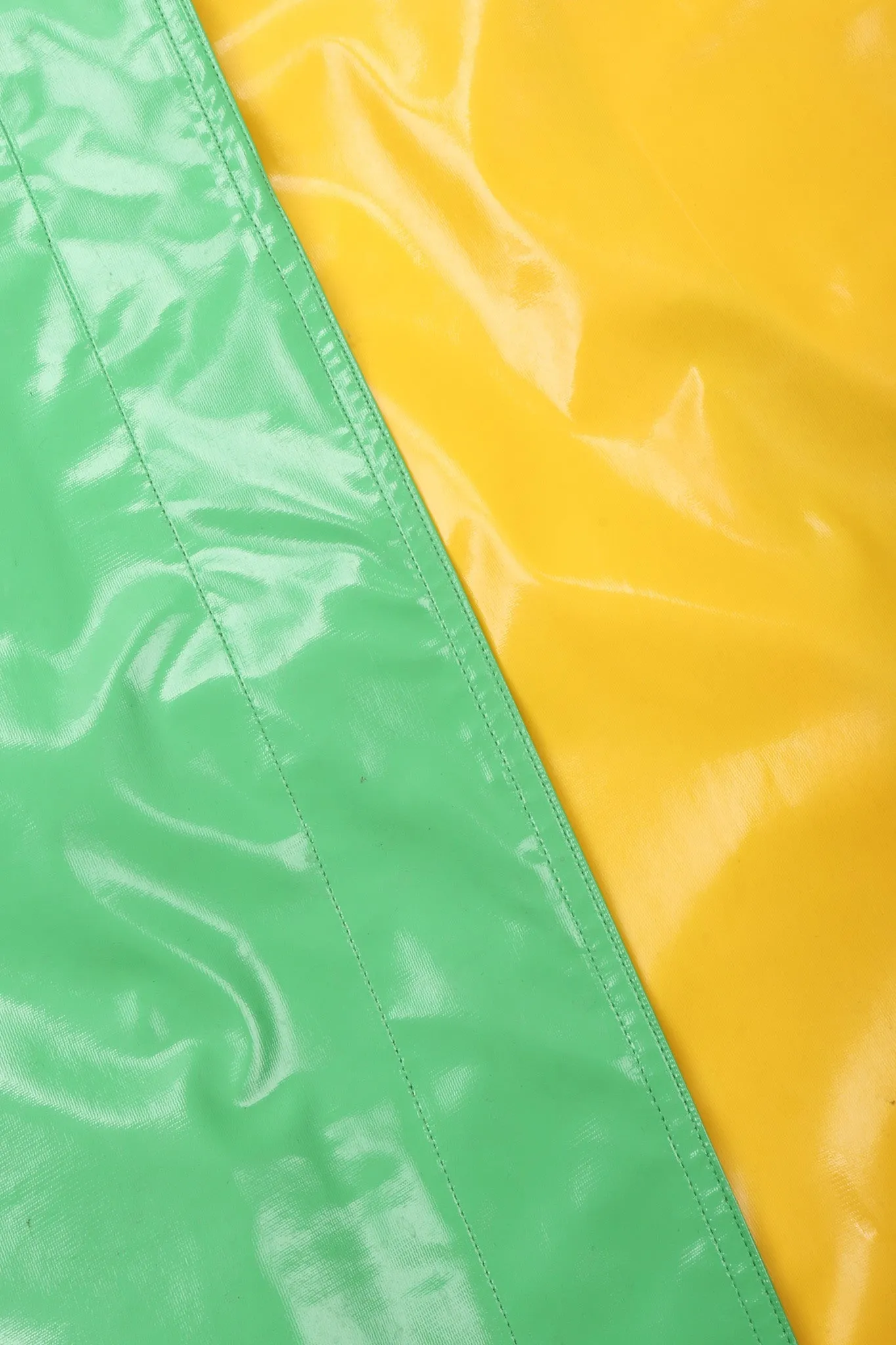 Glossy Colorblock Rain Coat
