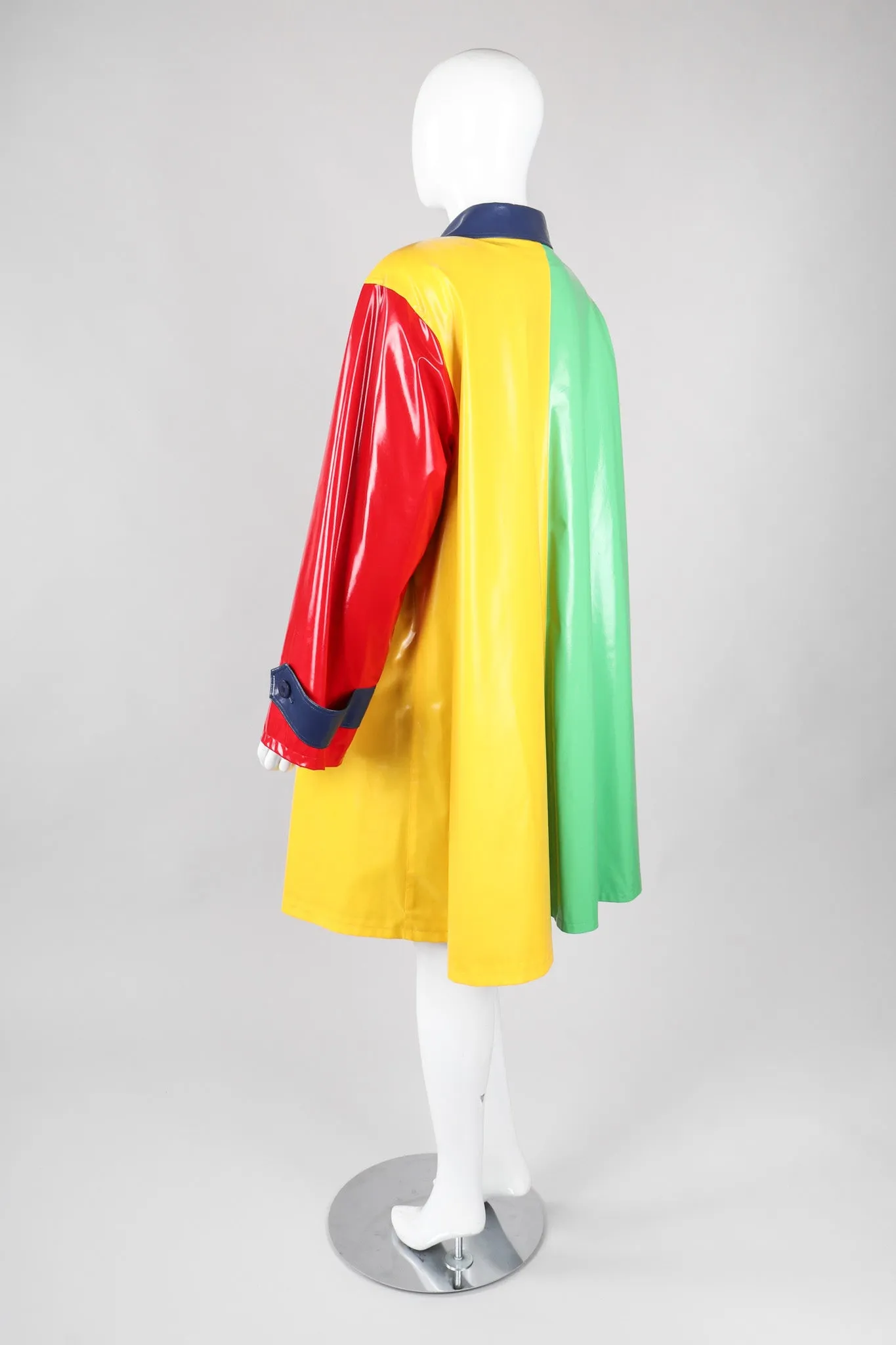 Glossy Colorblock Rain Coat