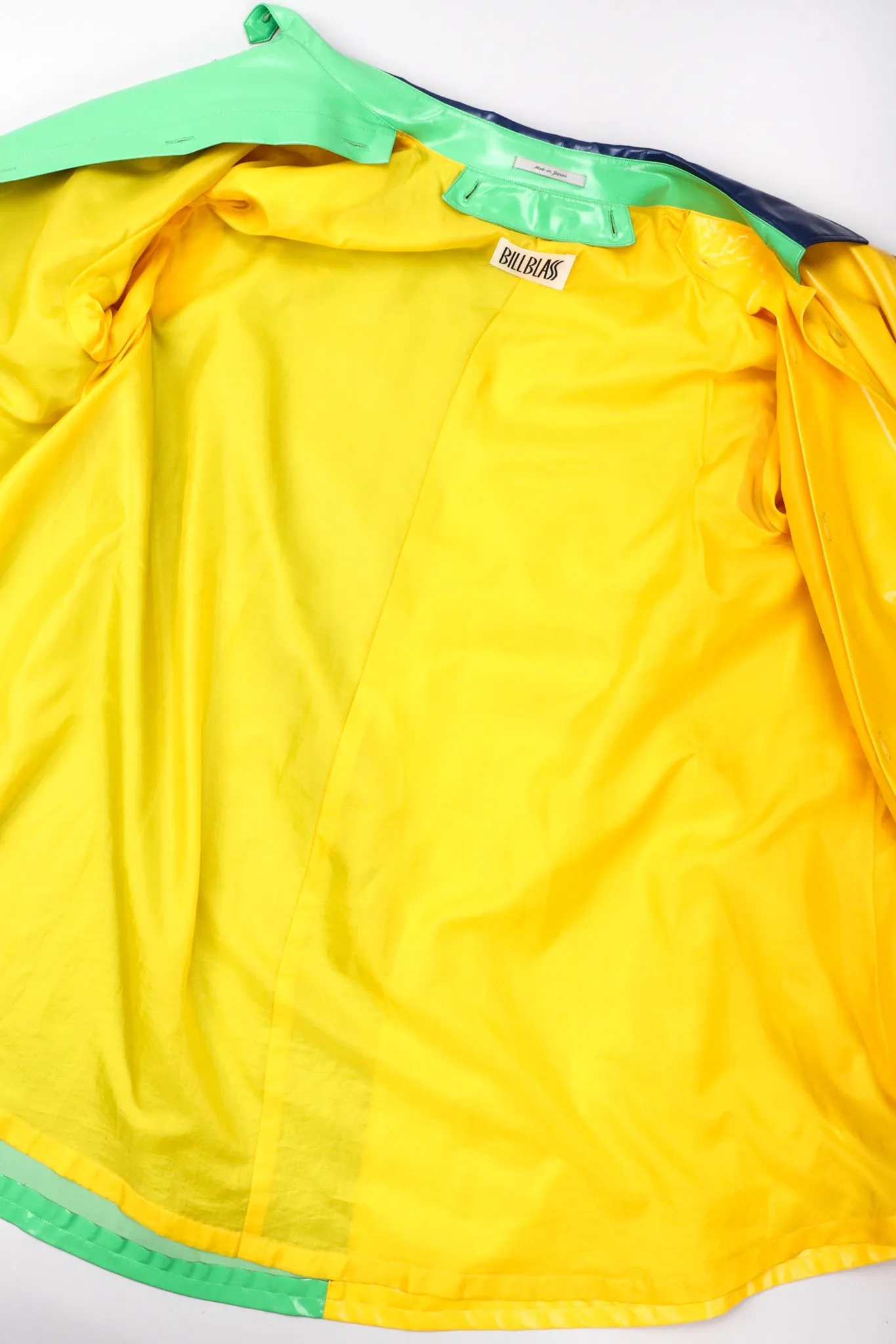 Glossy Colorblock Rain Coat