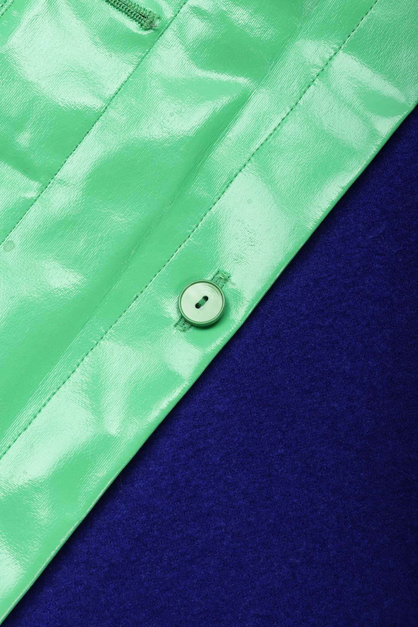 Glossy Colorblock Rain Coat
