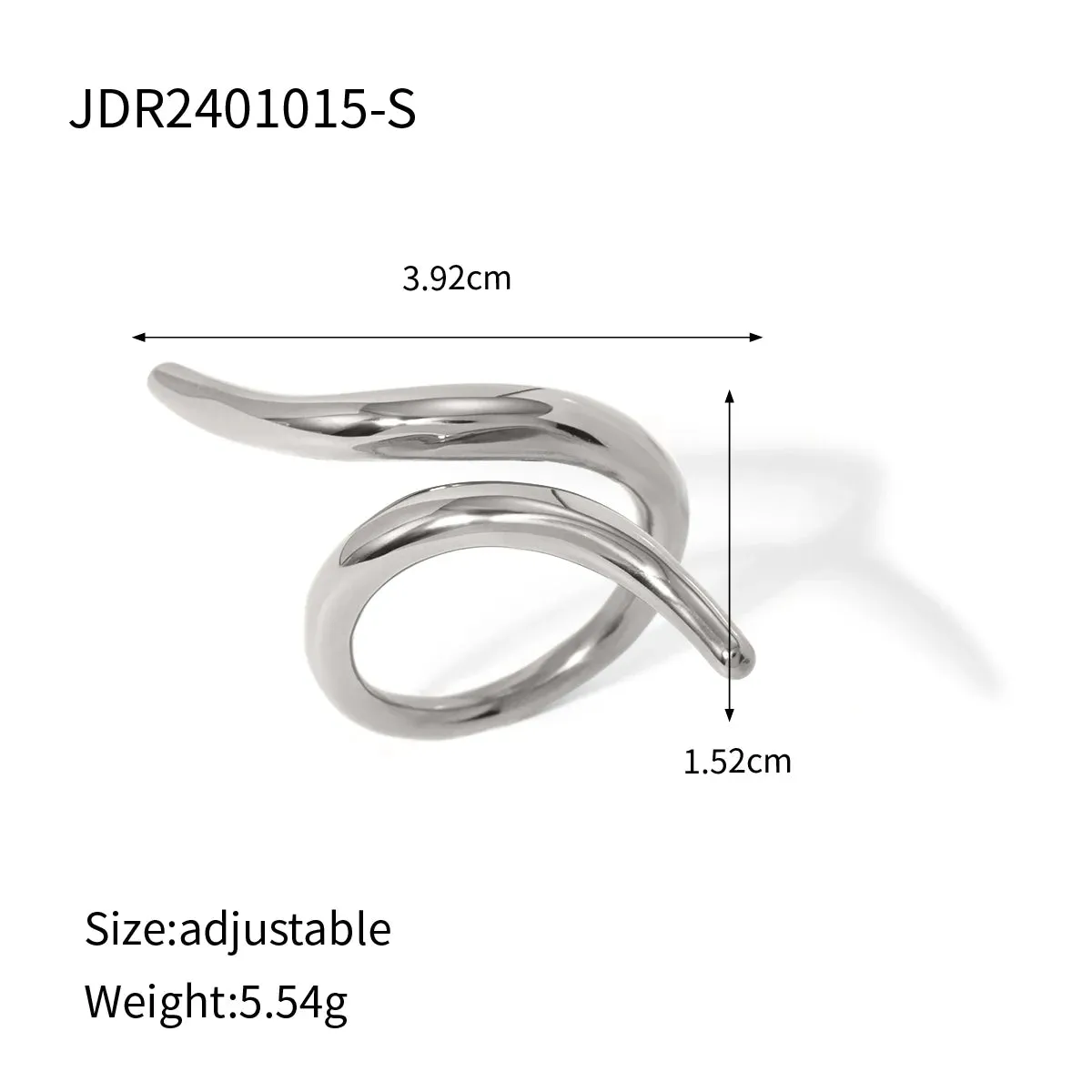 Glossy Golden Lines Mirage Staggered Open Ring