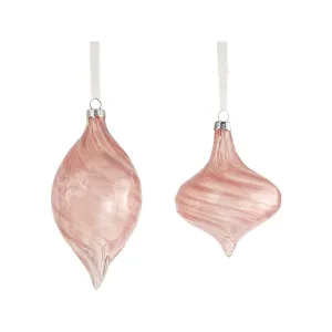 Glossy Swirl Onion & Teardrop Ornament Pink