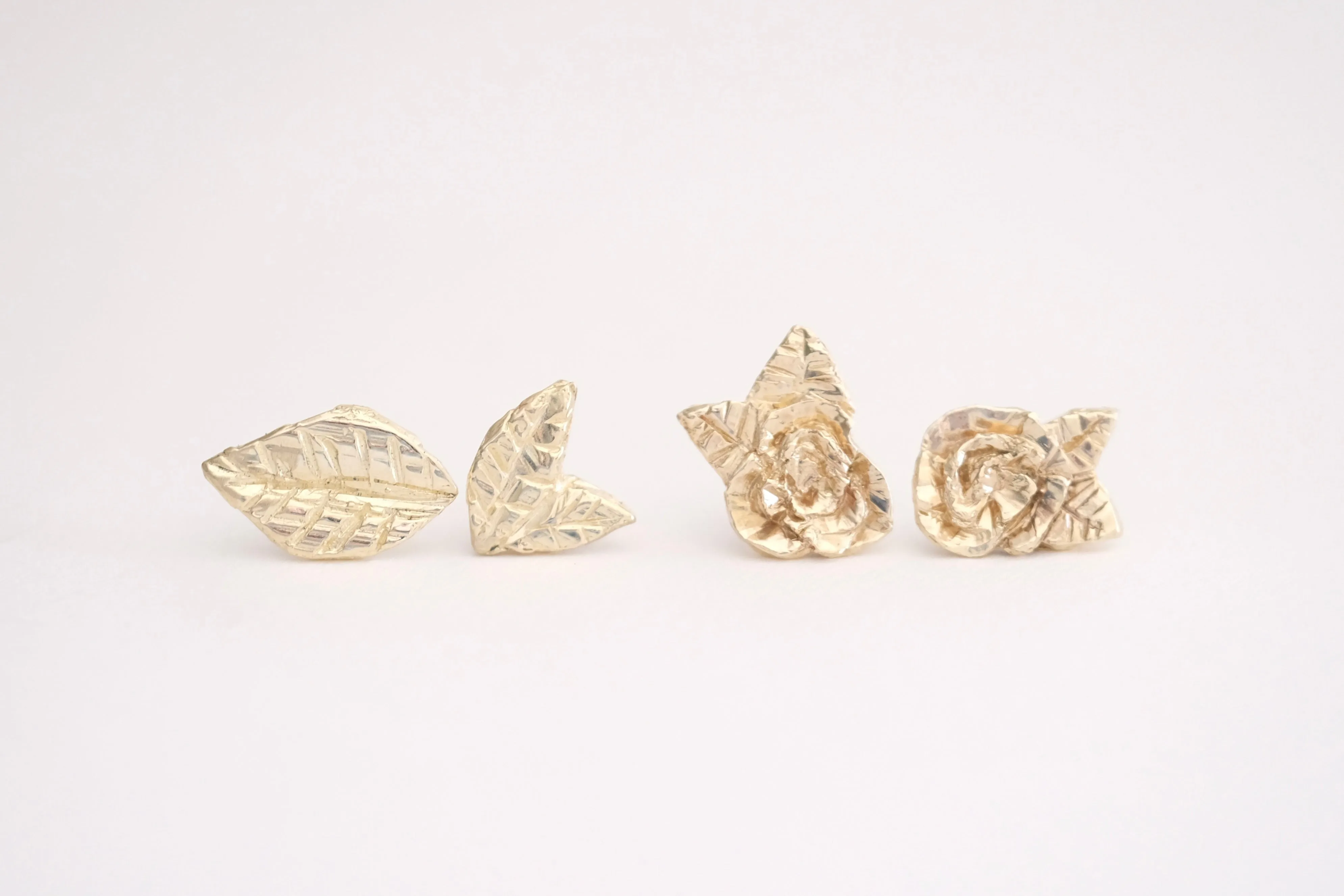 Gold Rose Stud Earrings