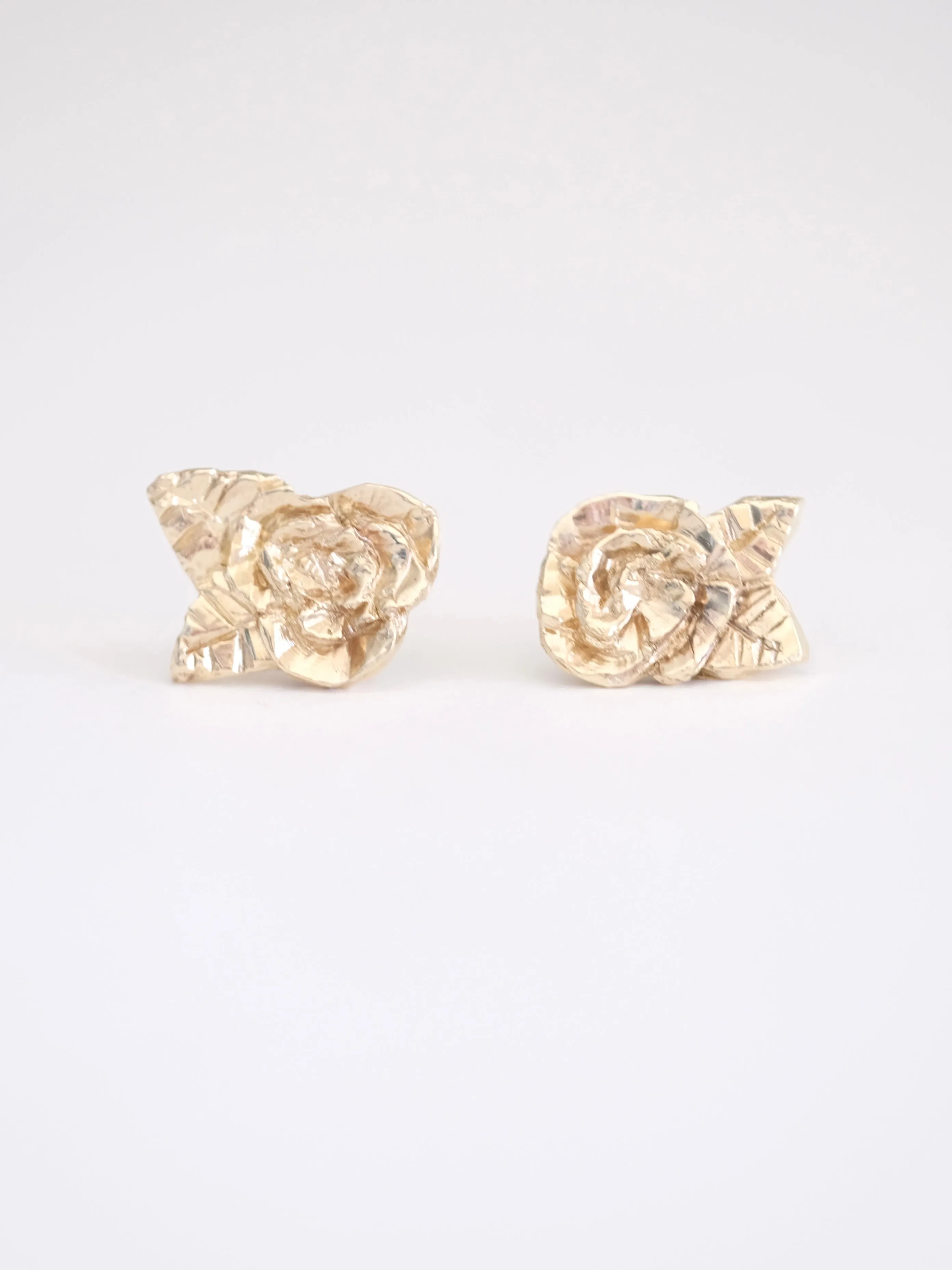 Gold Rose Stud Earrings