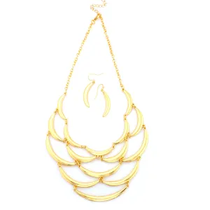 GOLD SET SHINY NECKLACE  #SWR-NK101001SHGLD (LB27/MB8)