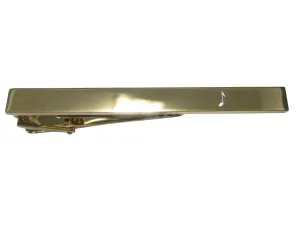 Gold Toned Etched Sleek Single Quaver Musical Note Tie Clip