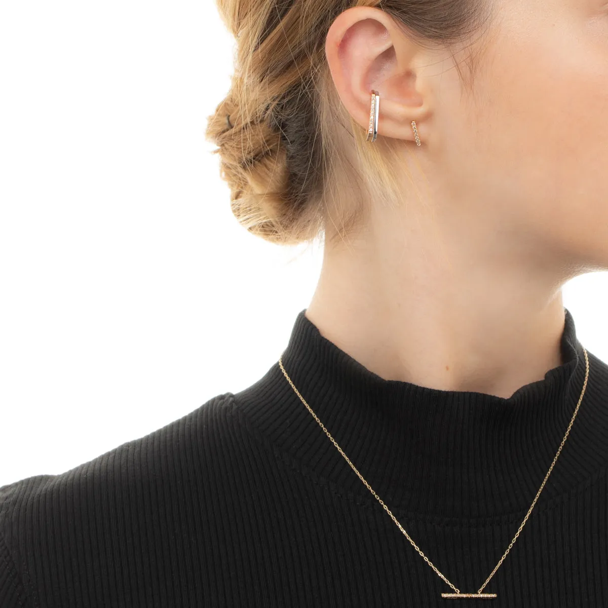 GOSSAMER Diamond Staple Earring