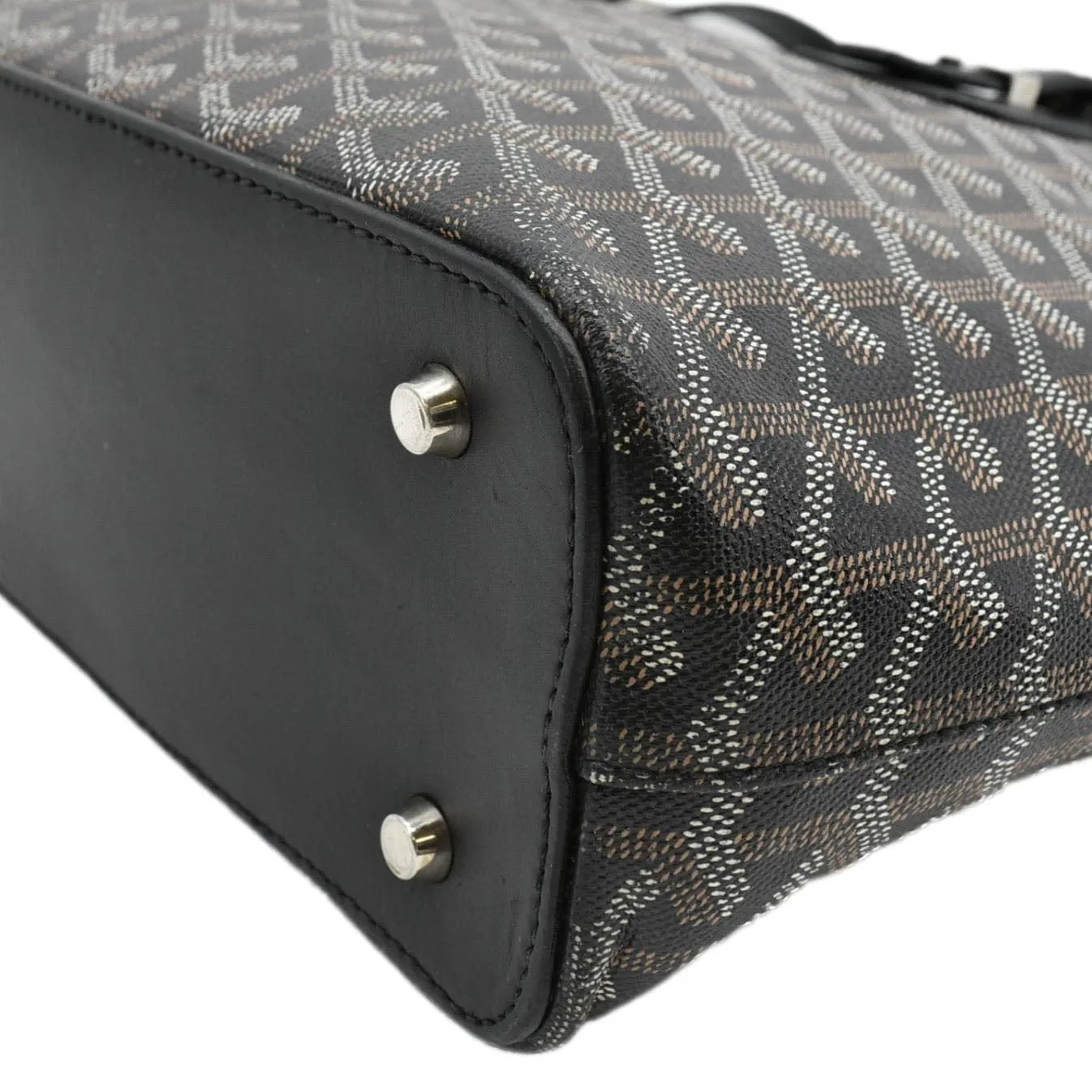 GOYARD Okinawa PM Chevron Print Canvas Tote Bag Black
