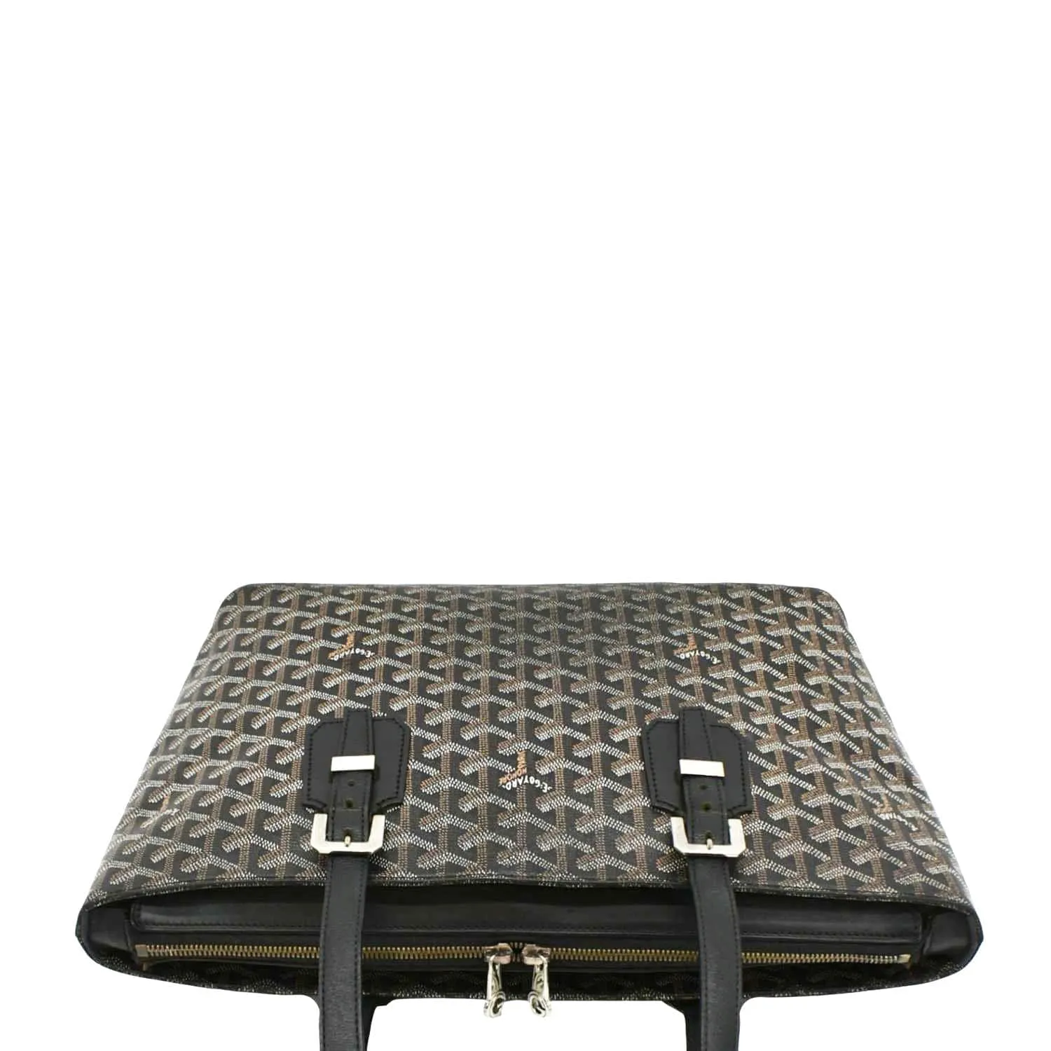 GOYARD Okinawa PM Chevron Print Canvas Tote Bag Black