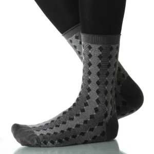 Gray Diamond Stripe - Ankle Height
