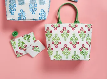 Green Block Print Case Set
