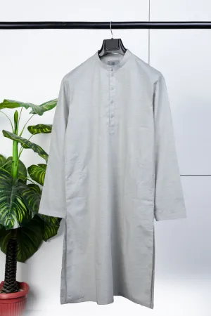 Grey Jacquard Kurta