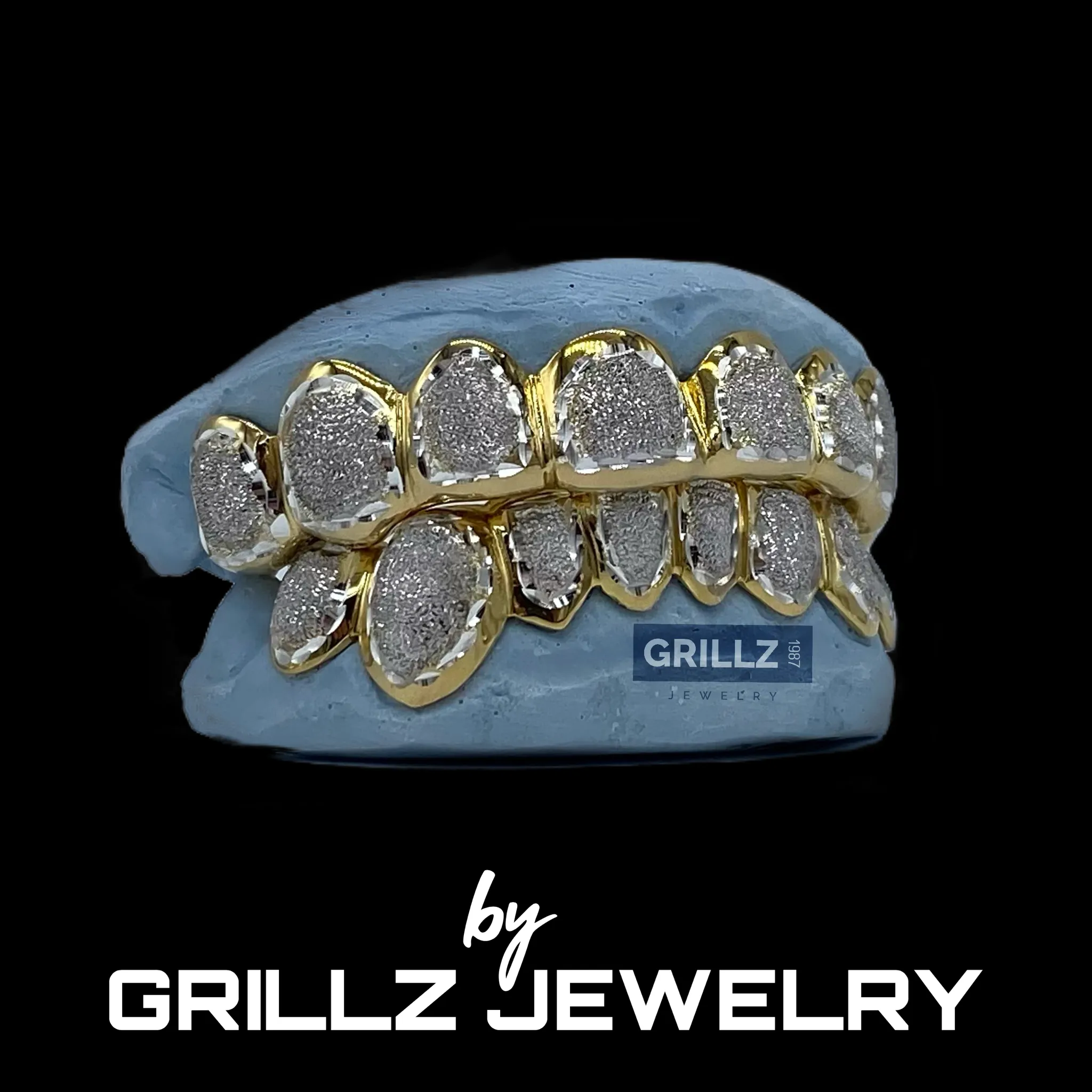 Grillz with shiny frames