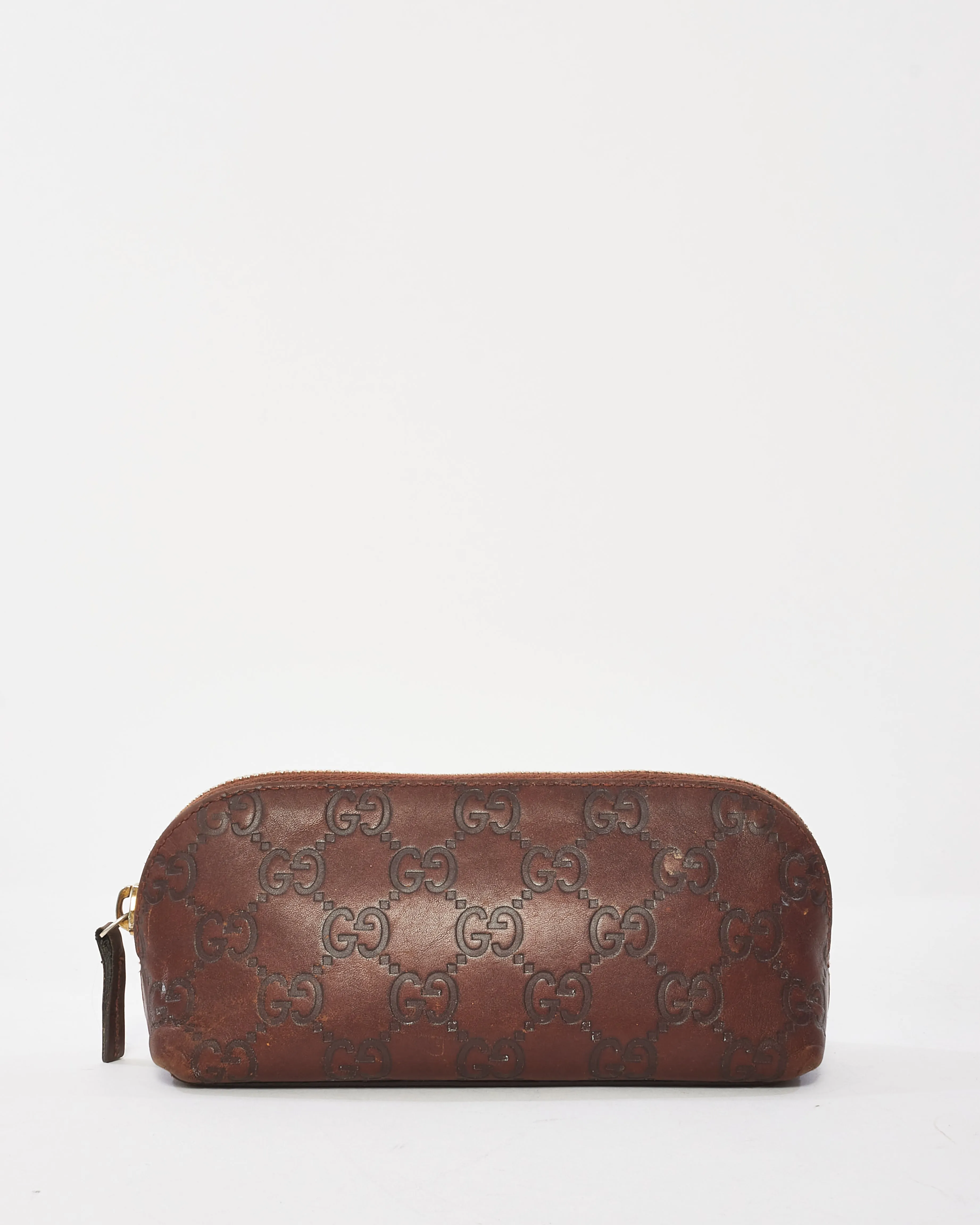 Gucci Brown Guccissima Leather Pencil Case Pouch