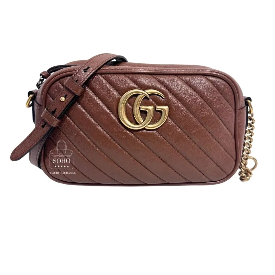 Gucci Matelasse Diagonal Marmont Camera Bag