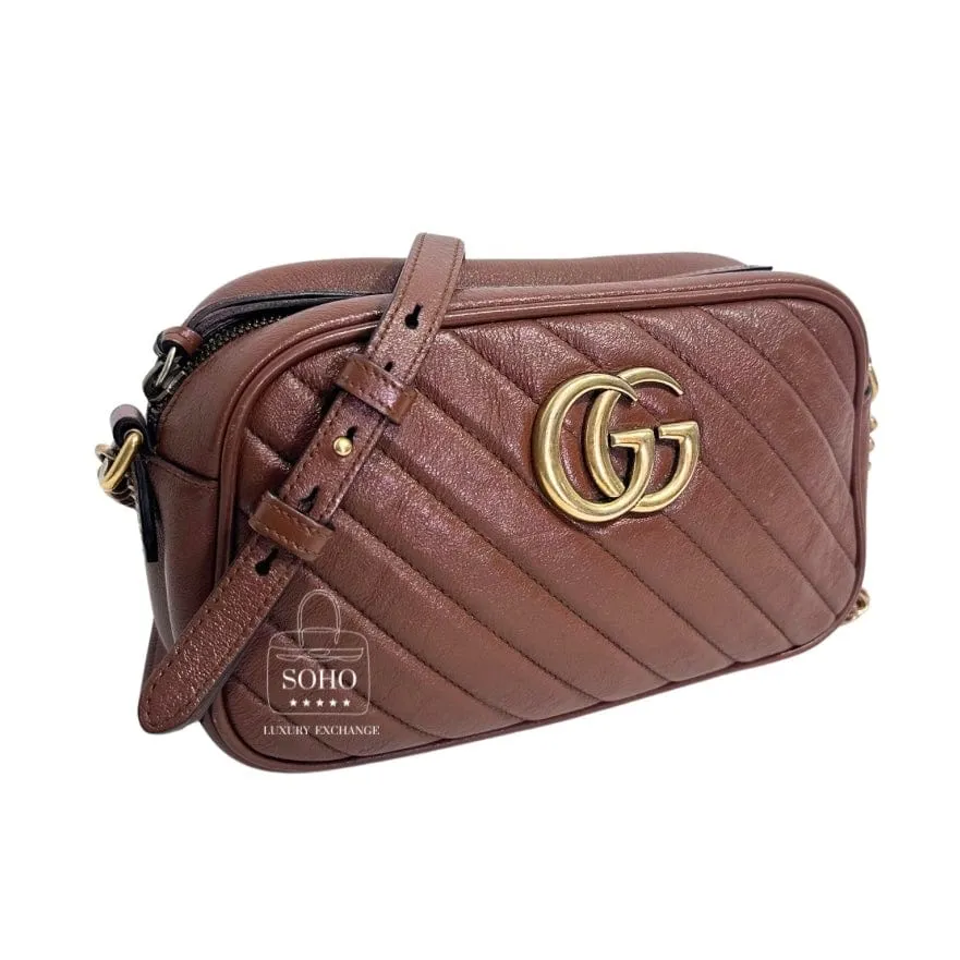 Gucci Matelasse Diagonal Marmont Camera Bag