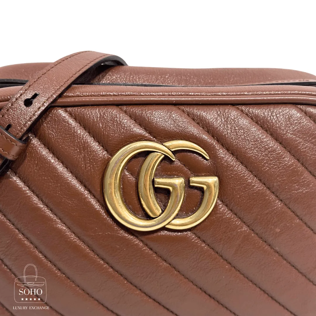 Gucci Matelasse Diagonal Marmont Camera Bag
