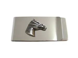 Gunmetal Toned Equestrian Horse Head Money Clip