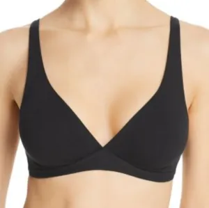 Hanro Cotton Sensation Wireless Black Bra Size 32c