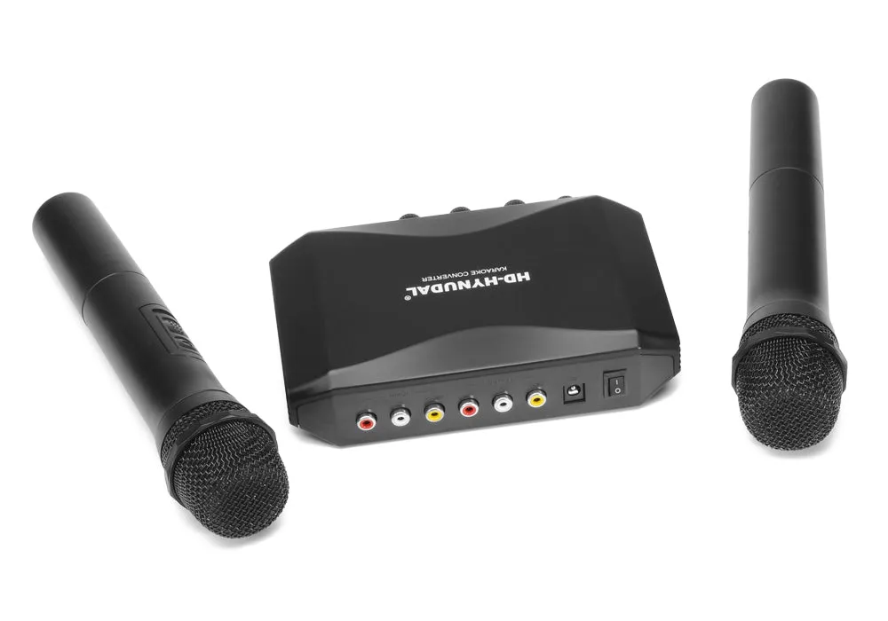 HD-Hynudal Karaoke Machine - Echo Mixer, Two Wireless Mics, YAMAHA Chipset, Supports Phone   PC