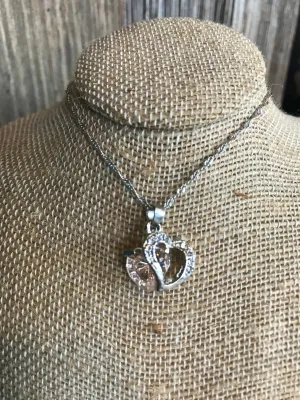 Heart Interlocking Cubic Zirconia Necklace