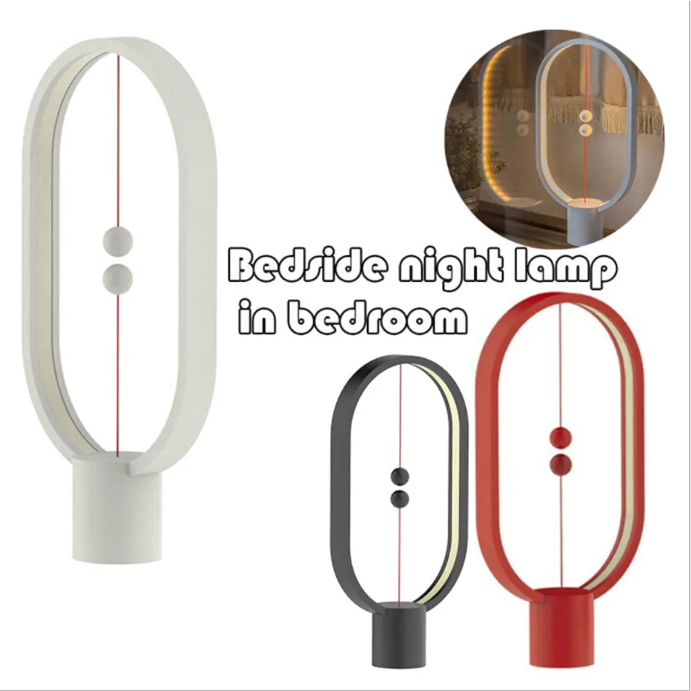 Heng Balance Lamp Magnetic LED Night Light Home Decor Bedroom Office Night Lamp Kids Gift  red