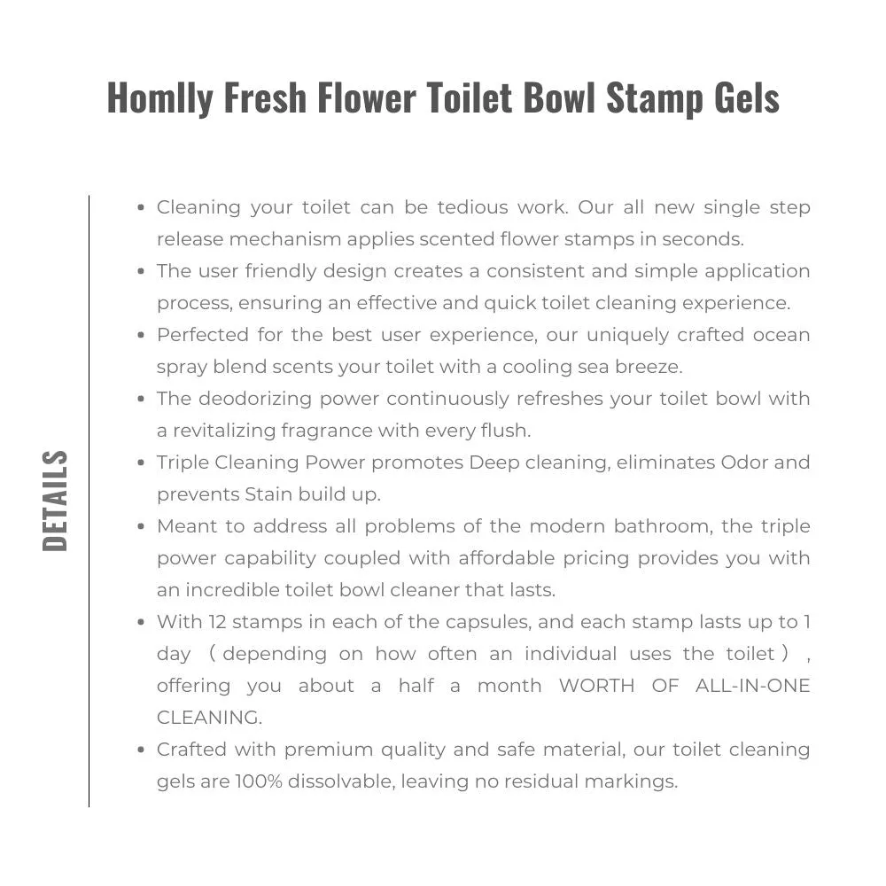 Homlly Fresh Flower Toilet Bowl Stamp Gels