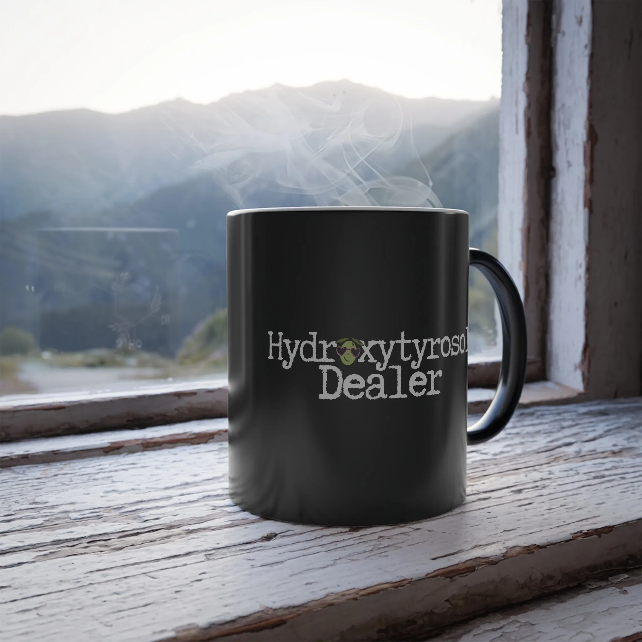 Hydroxytyrosol dealer / designs shows up when mug gets warm / Color Morphing Mug, 11oz