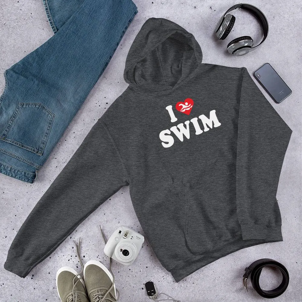 I Love Swim Unisex Pullover Hoodie