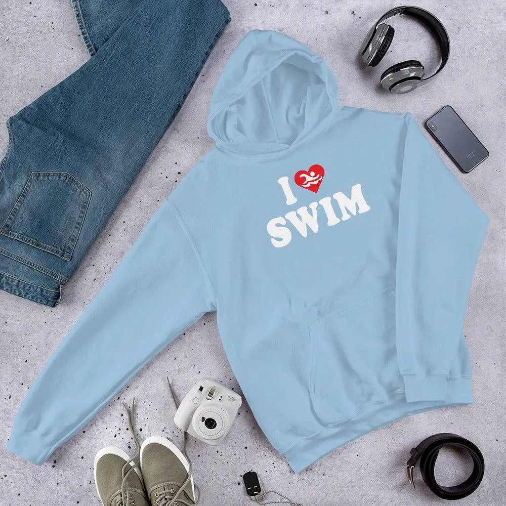 I Love Swim Unisex Pullover Hoodie